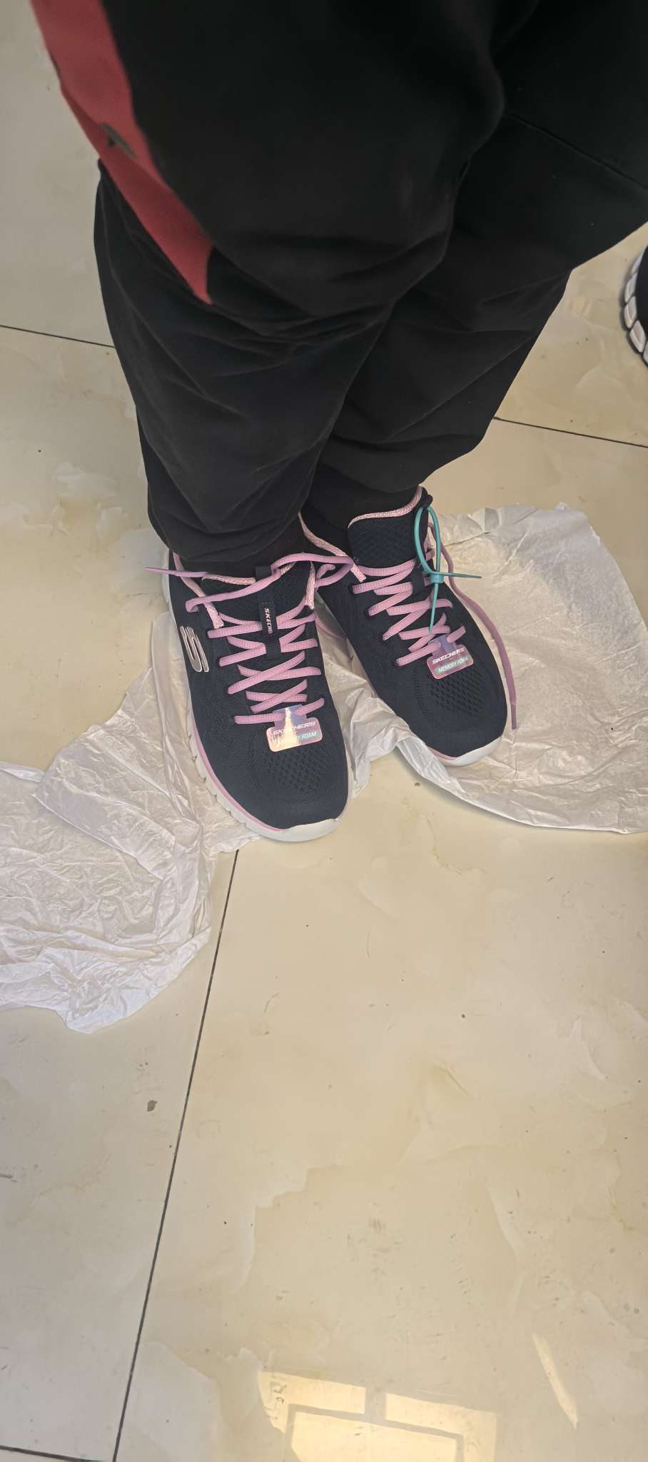 custom review-Skechers Graceful Дышащий Низкий Топ Повседневная Обувь Женская Синий Розовый Белый