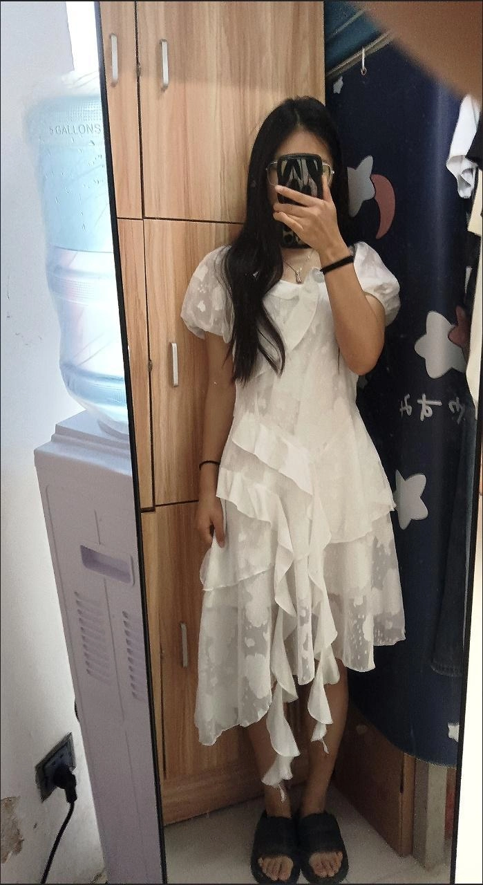 custom review-SUNSUNTOWN Короткое платье с короткими рукавами летнее женское