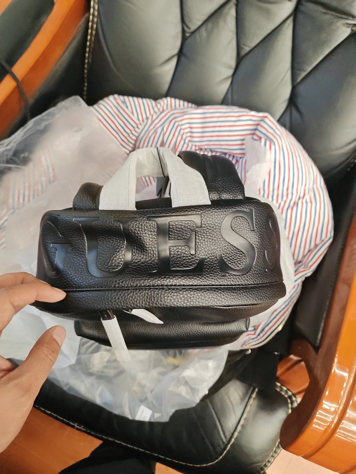 custom review-GUESS Синтетическая кожа Студенческий рюкзак из кожи Легкий Рюкзак для путешествий Рюкзак для ноутбука Стандартный Унисекс