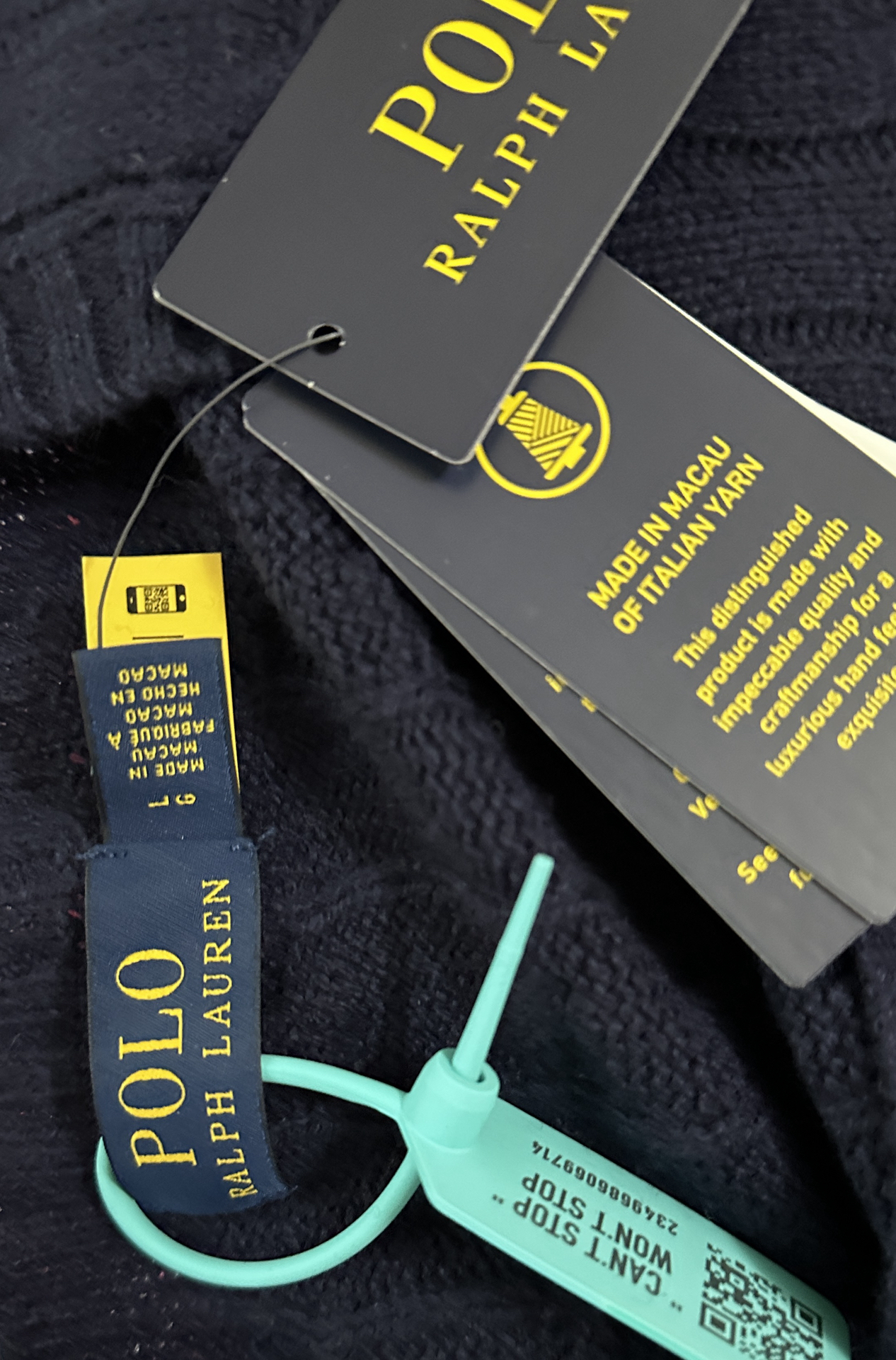 custom review-Polo Ralph Lauren FW22 Кашемир Свитер Мужской Темно-синий