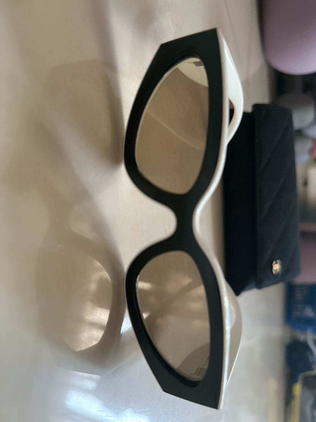 custom review-CHANEL Нейлон Кошачий глаз Солнцезащитные очки Унисекс Черный