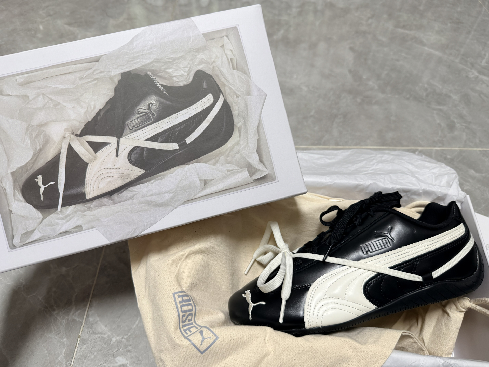 custom review-ROSÉ X PUMA Speedcat Collection Повседневная обувь Женская Черный Белый