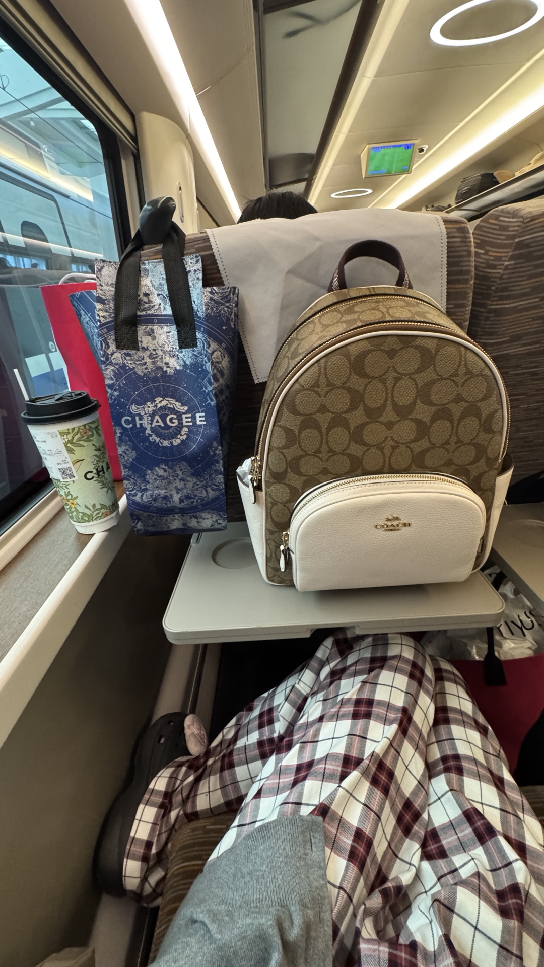 custom review-COACH Рюкзак из холста и кожи среднего размера для женщин белый и коричневый