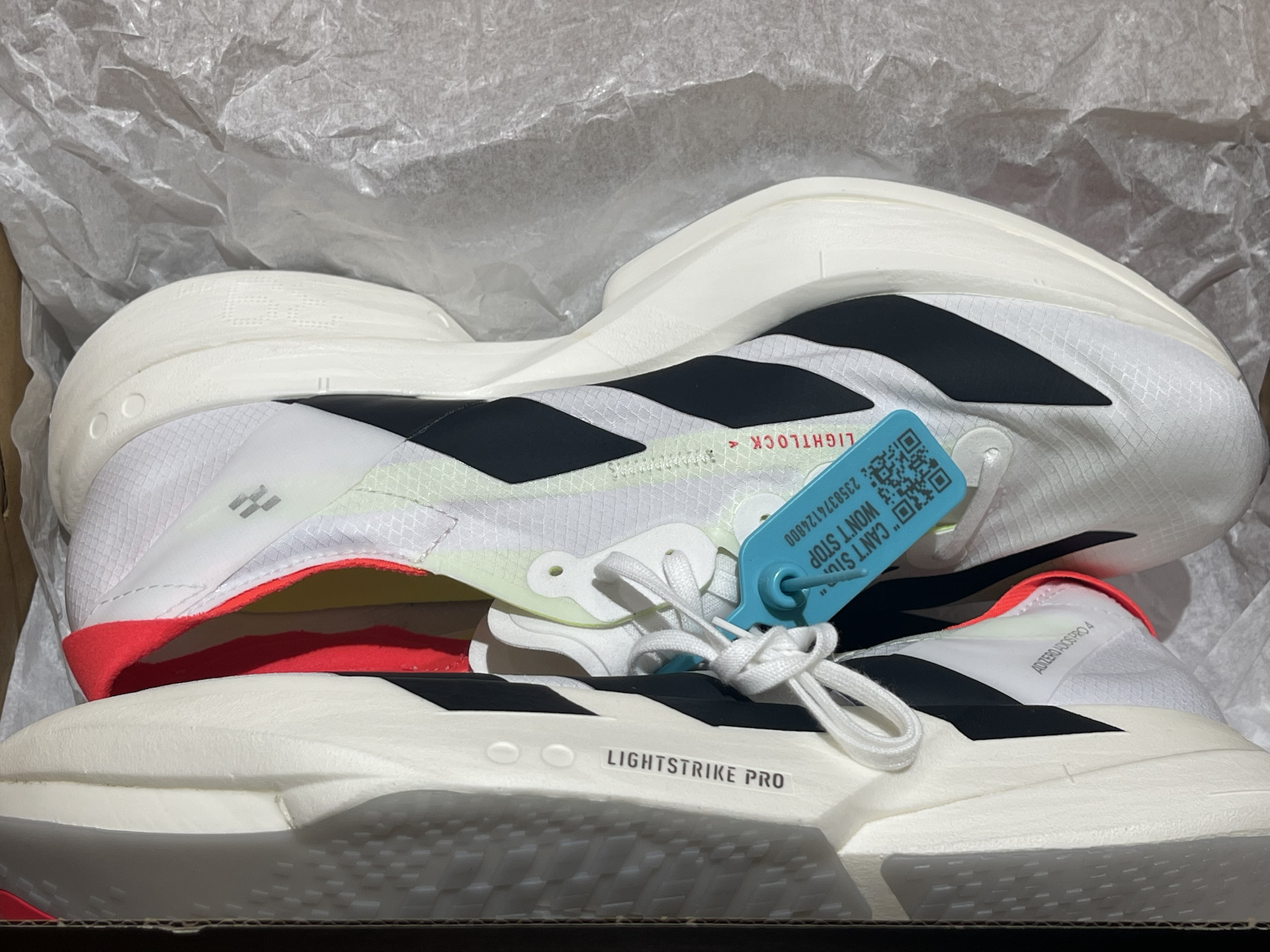 custom review-Adidas Adizero Adios Pro 4 Амортизация Износостойкий Низкий Топ Беговые кроссовки Мужские Белые