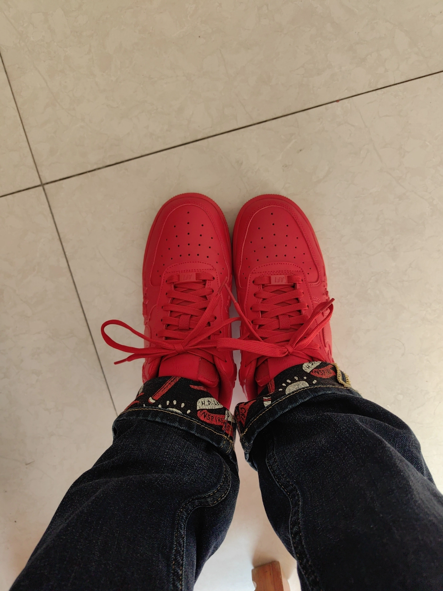 custom review-Nike Air FORCE 1 Slip-on Устойчивый к истиранию Низкий Топ Скейтбординг Женские Красный