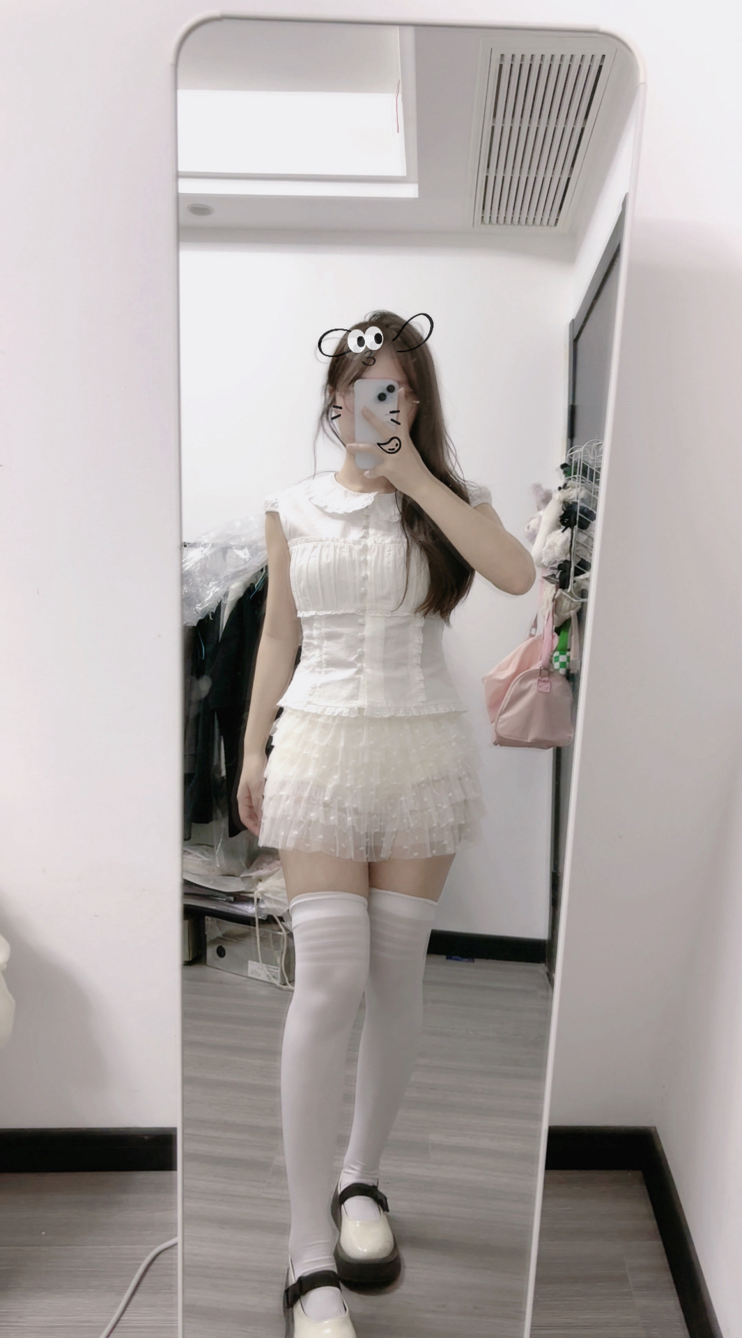 舒适好穿的白色过膝袜!