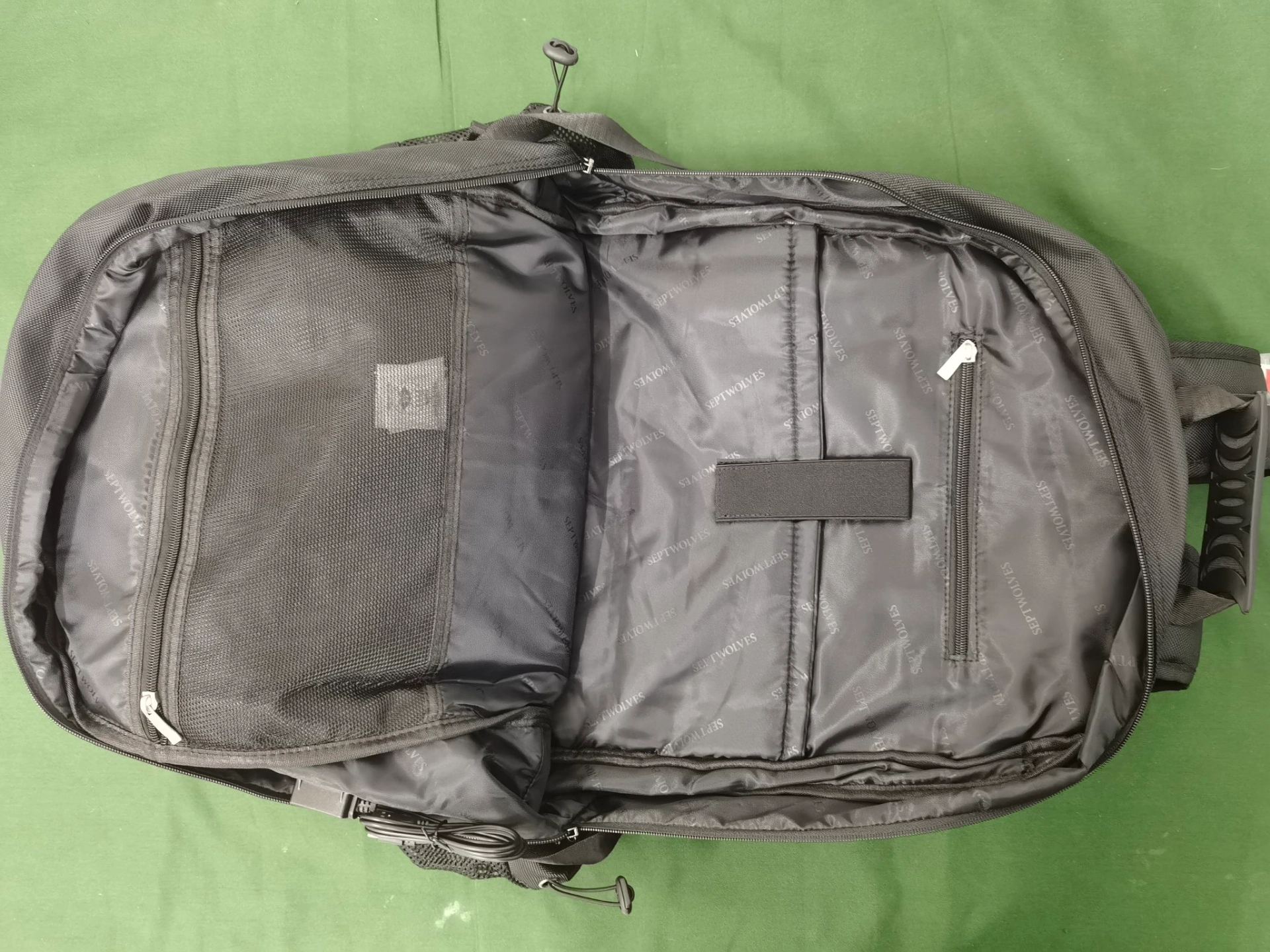 custom review-SEPTWOLVES Ткань 17.Около 6 см Ноутбук Сумка Рюкзак Дорожный рюкзак QPL Стандартный (Standard) Унисекс Черный