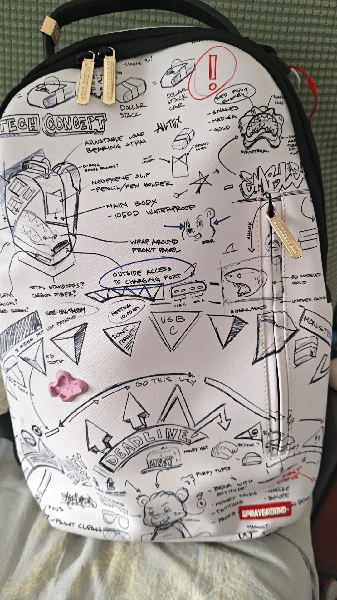 custom review-SPRAYGROUND Рюкзак из ПВХ стандартный унисекс натуральный белый