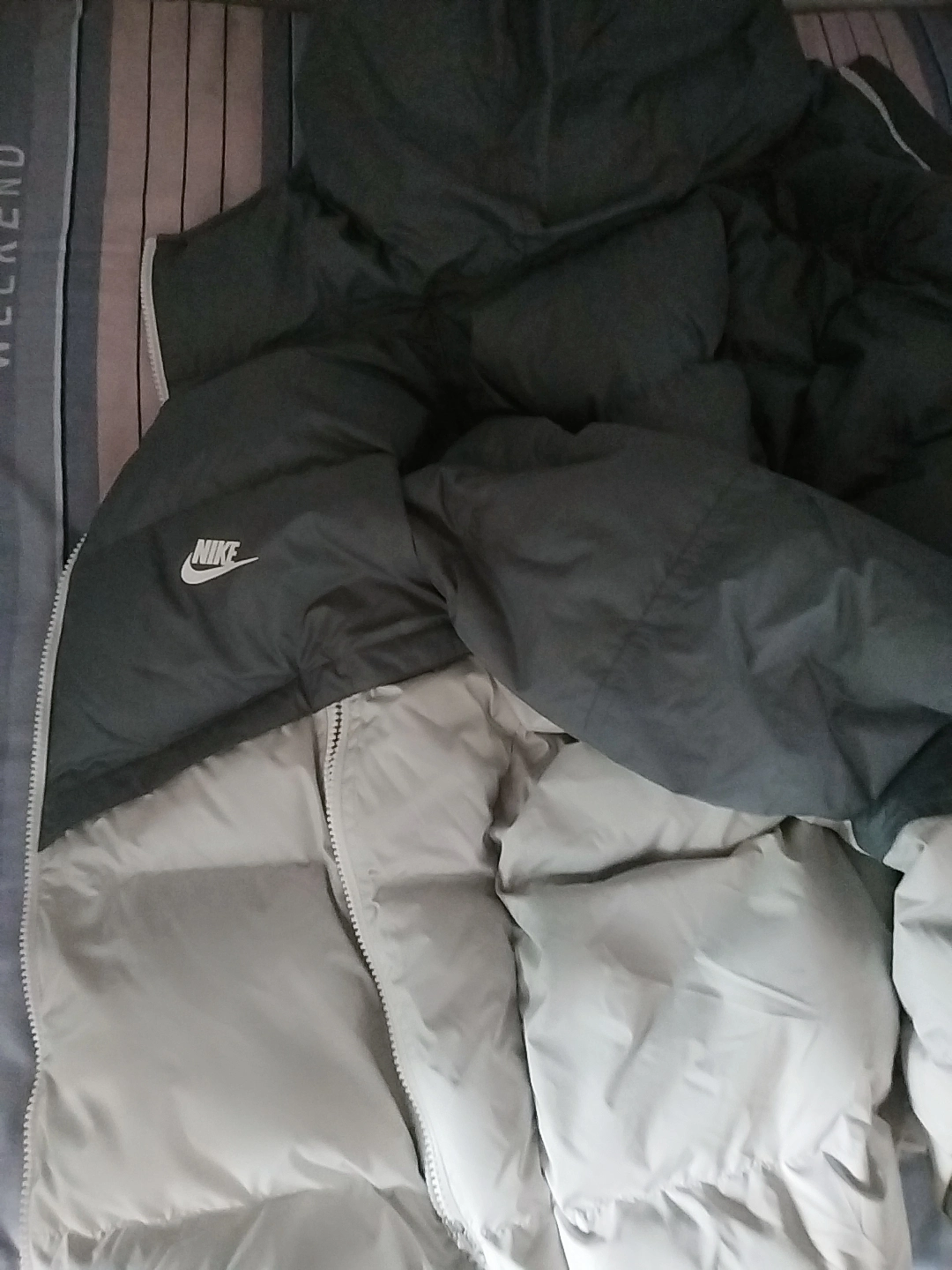 custom review-Nike Серый Мужской Пуховик