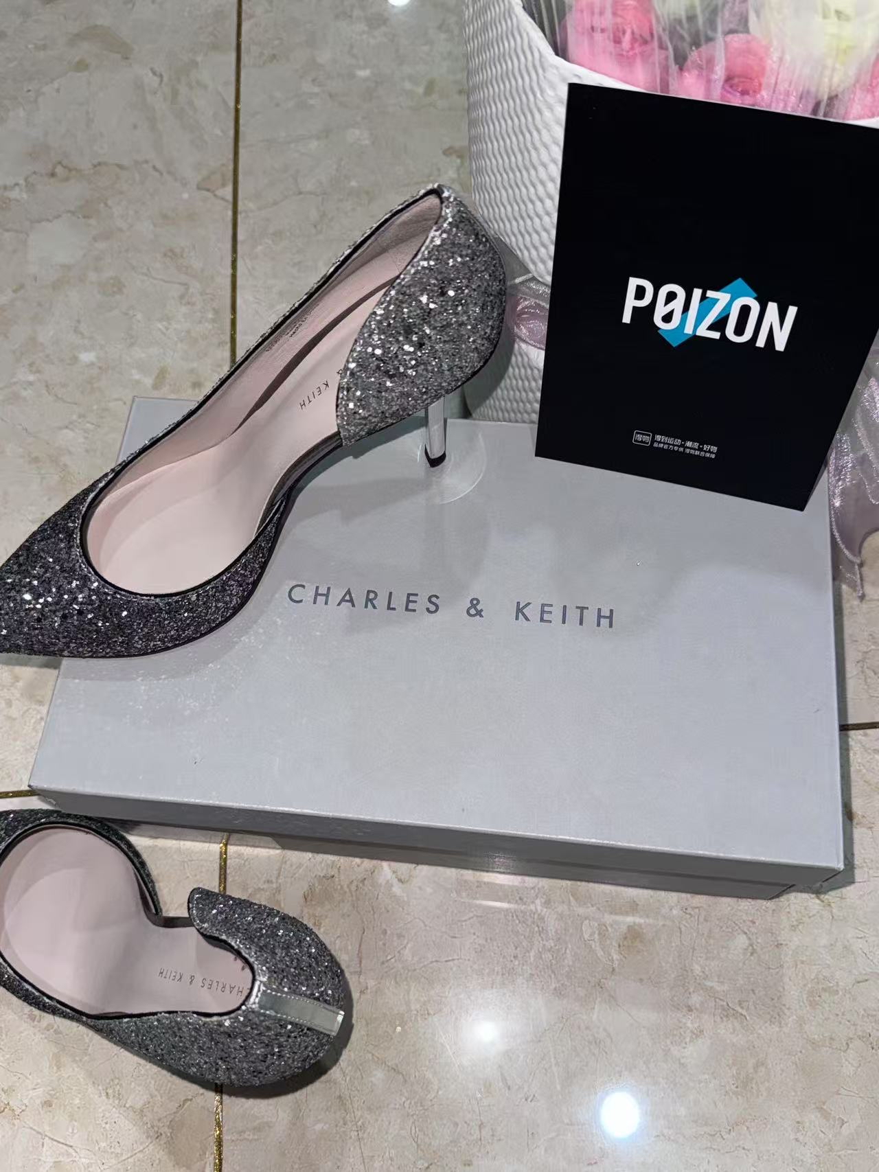 custom review-CHARLES KEITH Свадебный Маленький CK Узкий каблук Высокие каблуки Женские Черный Дымчатый