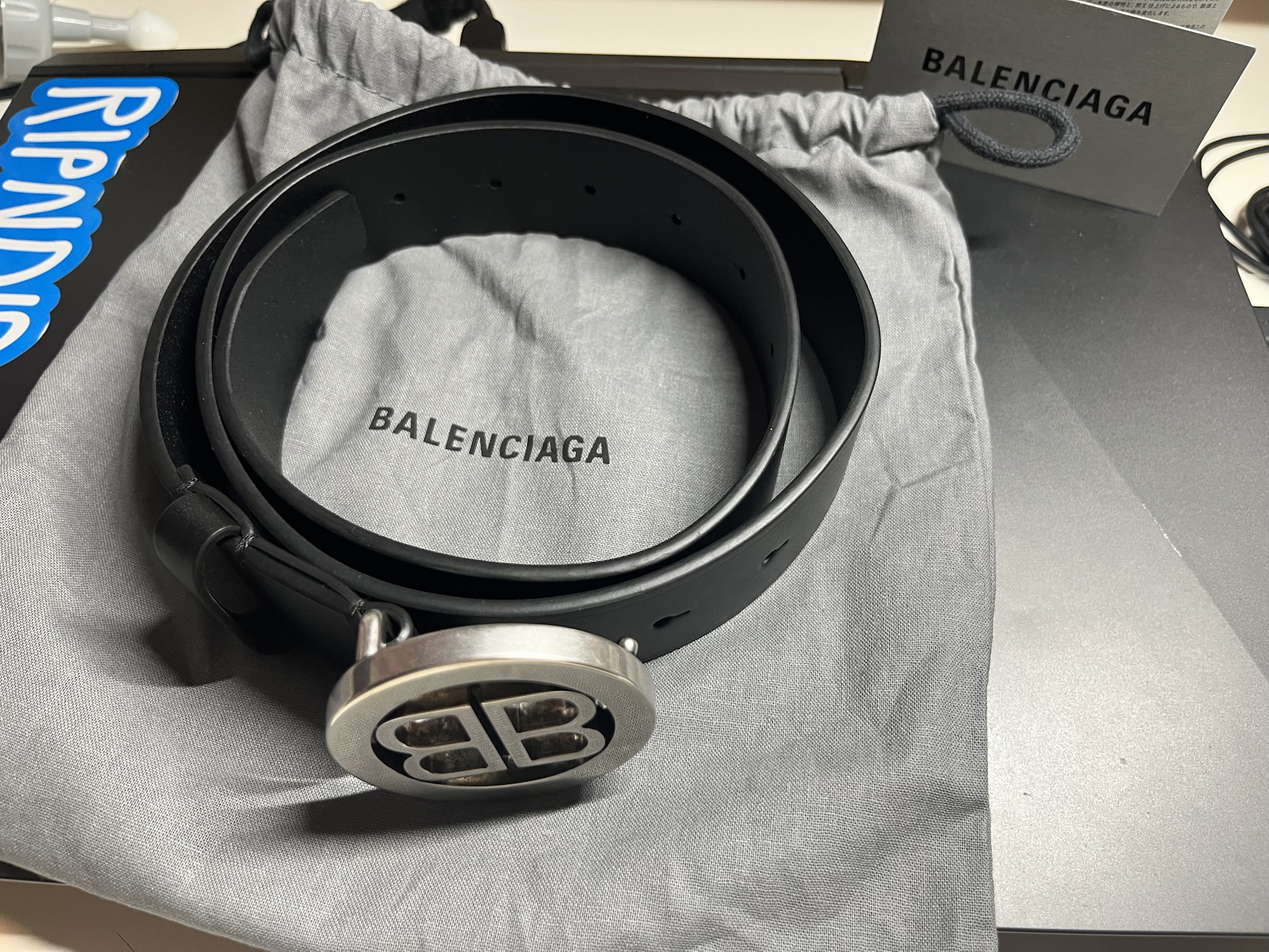 balenciaga银色圆扣双b腰带