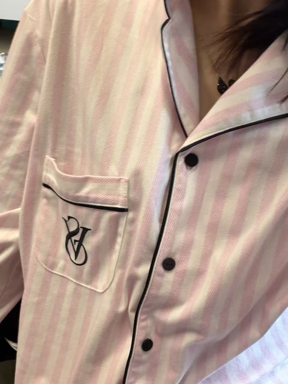 custom review-Victoria's Secret Сладкий Ограниченный The Mix Пижамный комплект с текстурой мягкий легкий теплый женский