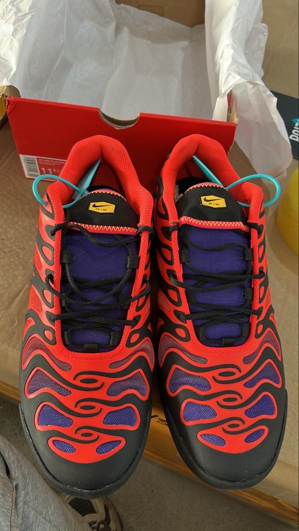 custom review-Nike Air Max Plus Drift Устойчивый к истиранию Низкий Топ Casual Унисекс Черный Красный