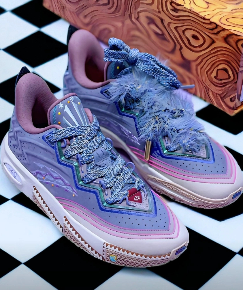 custom review-ANTA KAI 2 Амортизация Устойчивость к истиранию и Устойчивые свойства Низкий Топ Баскетбольные кроссовки Мужские Серый Фиолетовый Синий