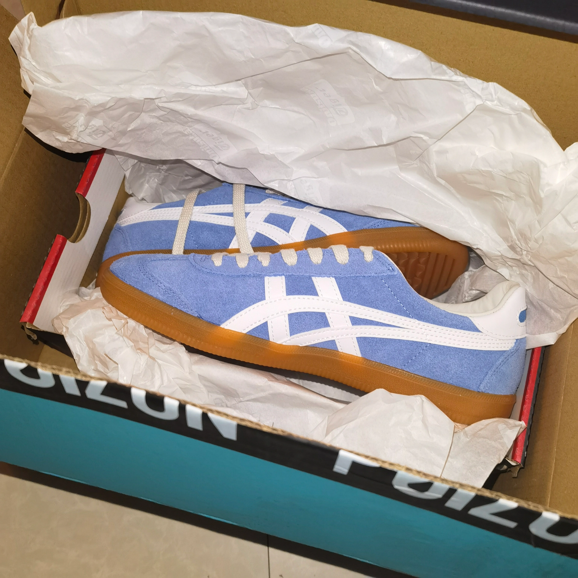 custom review-Onitsuka Tiger Tokuten Slip-Resistant Ударостойкие Низкие Кеды для Скейтбординга Унисекс Синие Белые