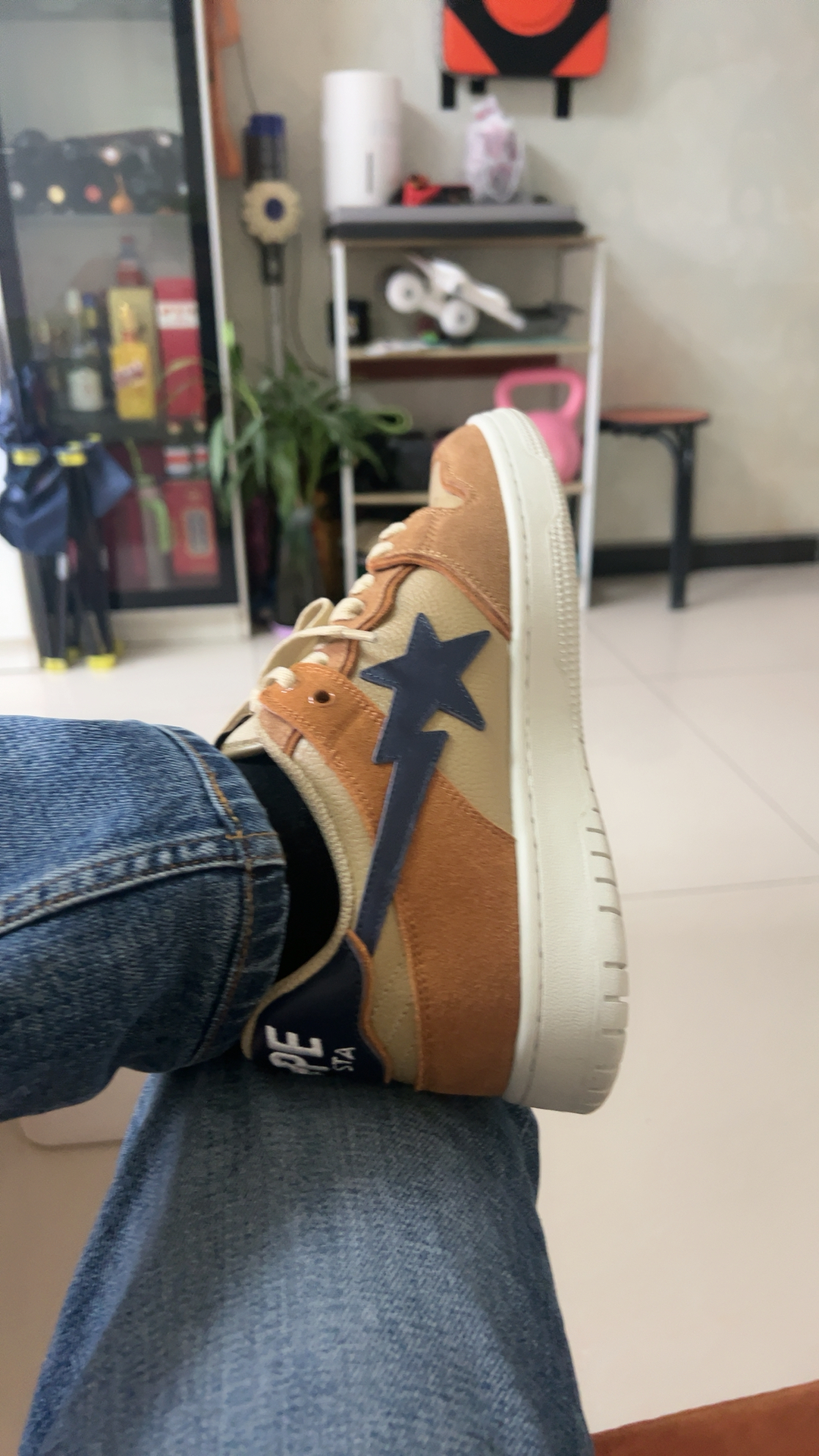 custom review-A BATHING APE SK8 STA Low Top Стильные Скейтбординги Мужские Коричневые