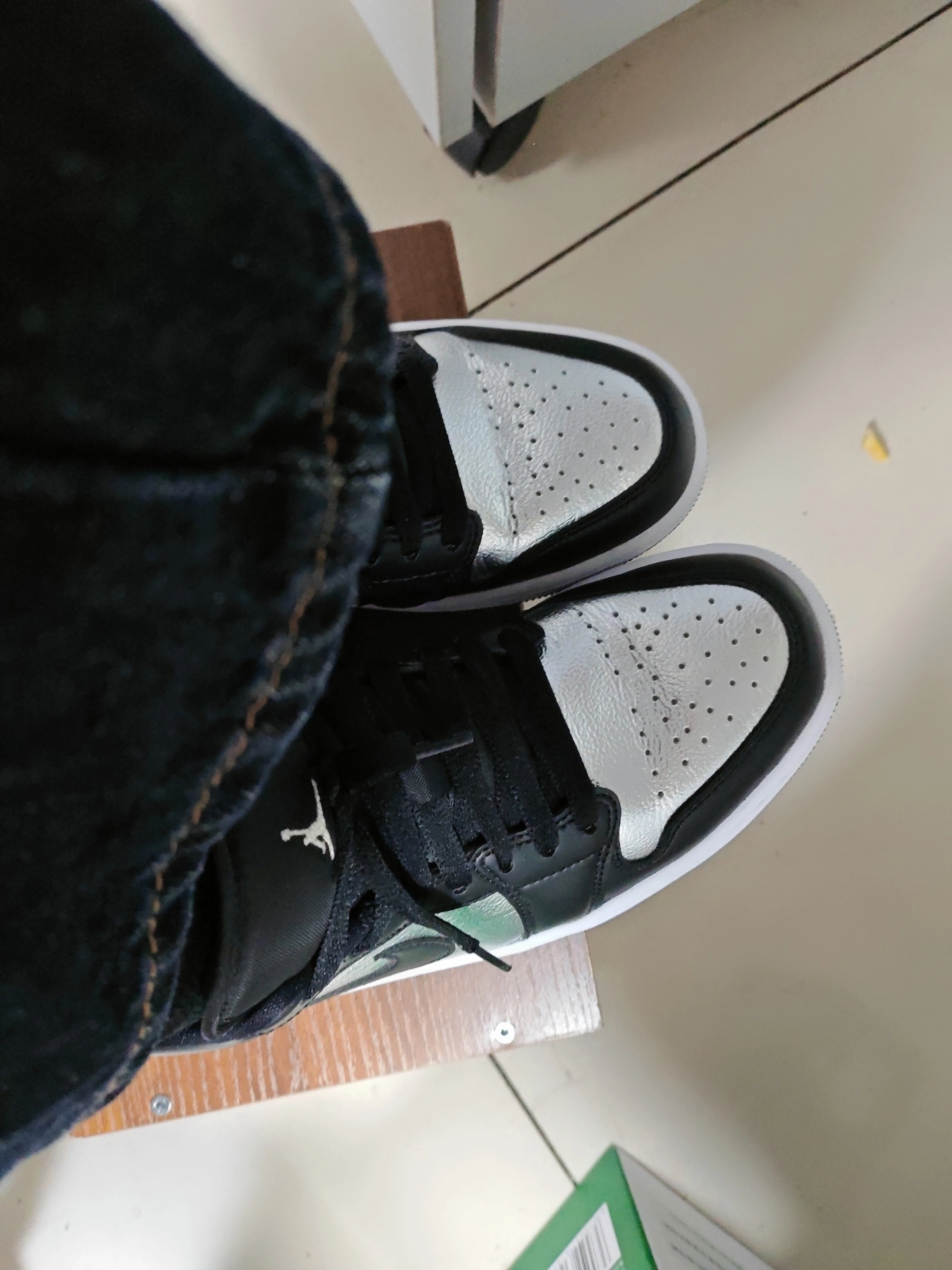 custom review-Jordan Air Jordan 1 Low 'Серебряный Палец' Низкий Топ Винтажные Баскетбольные Кроссовки Женские Черный Серебряный