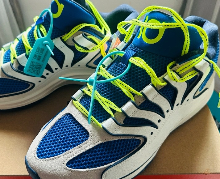 custom review-Nike KD 18 Slip Устойчивый к истиранию Низкий Топ Баскетбольные кроссовки Мужской Белый Синий