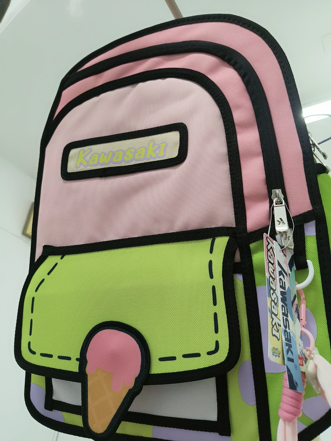 custom review-Кавасаки SpongeBob Collaboration Полиэстер Рюкзак Унисекс Патрик Стар Пудра