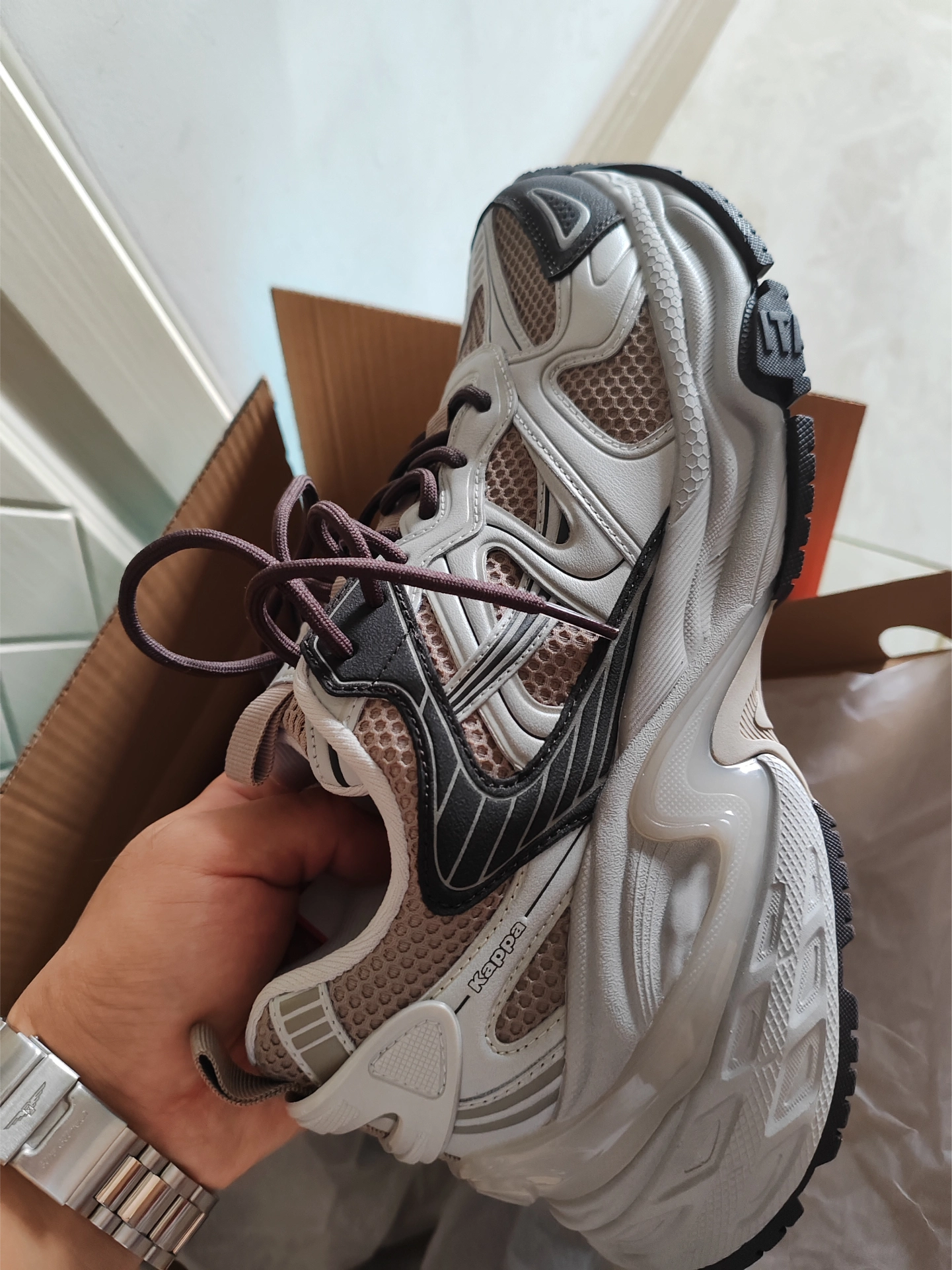 custom review-KAPPA Противоскользящие Износостойкие Низкие Кеды Унисекс Спокойный Серый