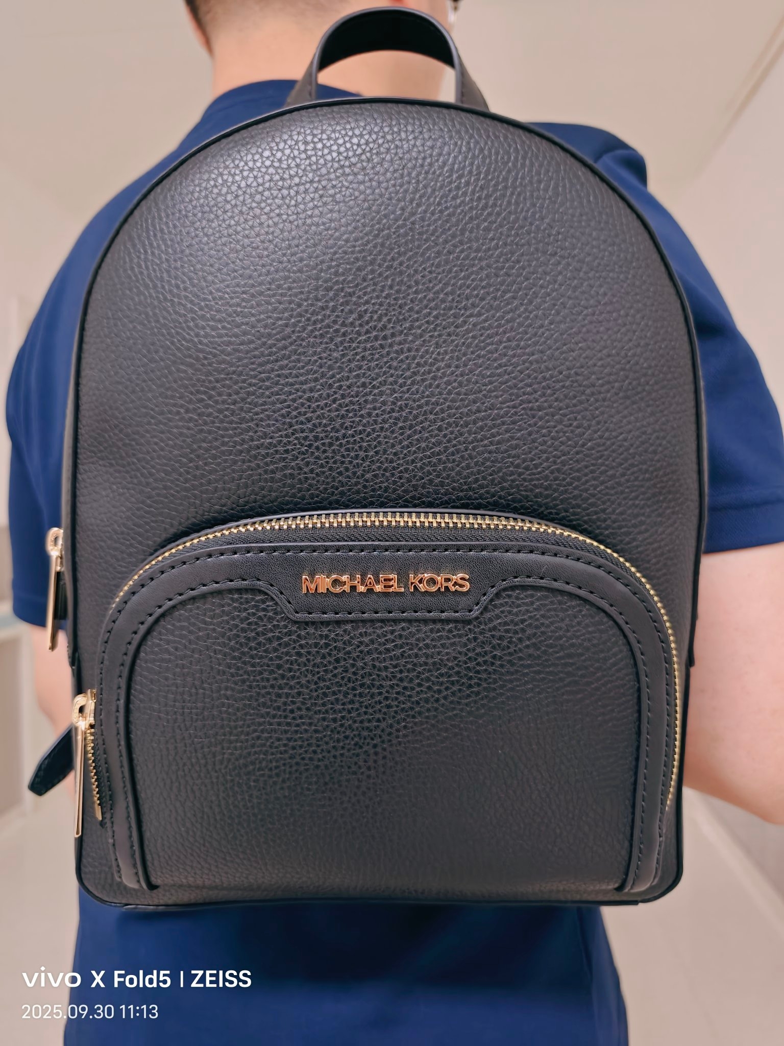 custom review-MICHAEL KORS Личи Крупнозернистая текстура Кожа Рюкзак Средний Женский Черный