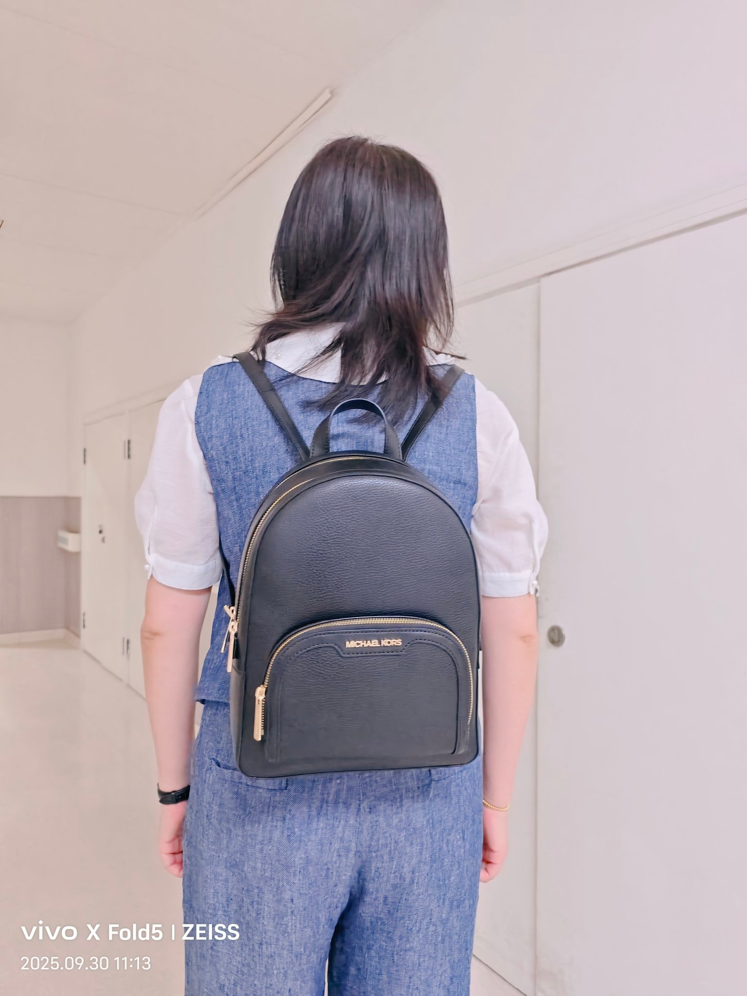 custom review-MICHAEL KORS Личи Крупнозернистая текстура Кожа Рюкзак Средний Женский Черный