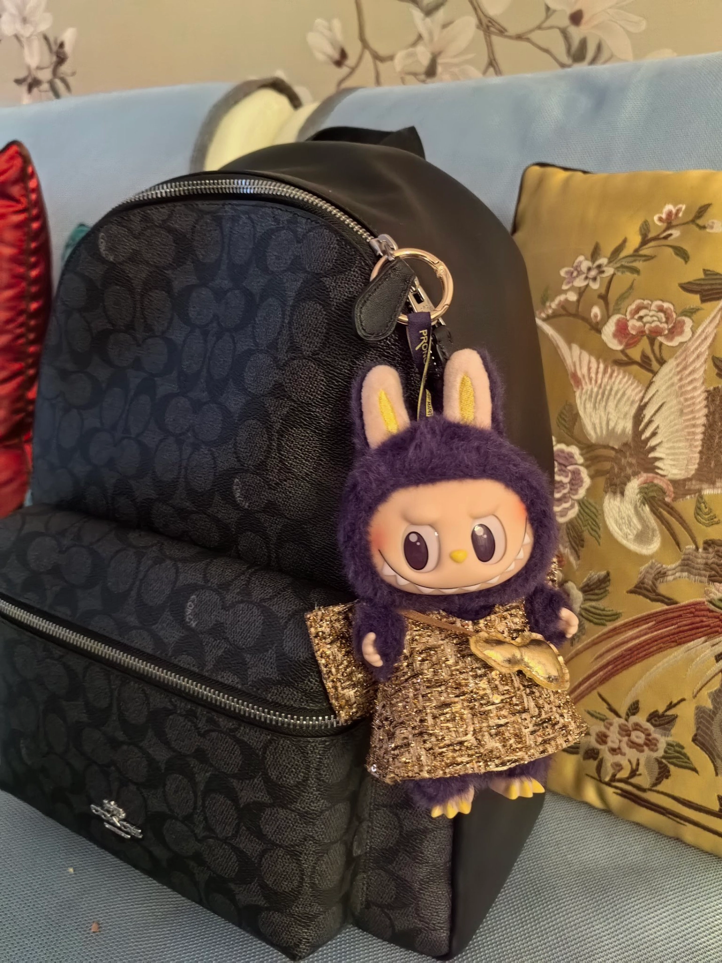 custom review-COACH Charlie Canvas с Телячьей Кожей Рюкзак Большой Унисекс Черный