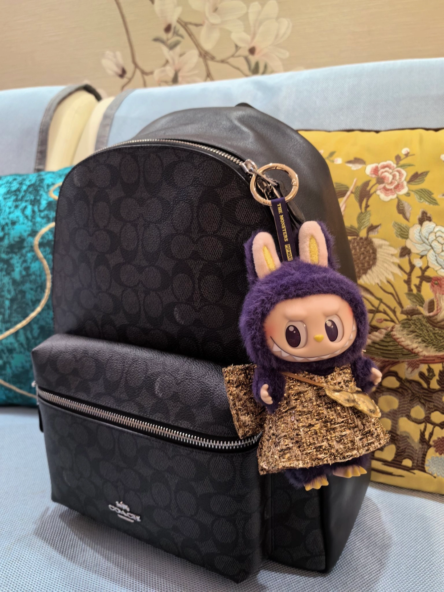 custom review-COACH Charlie Canvas с Телячьей Кожей Рюкзак Большой Унисекс Черный