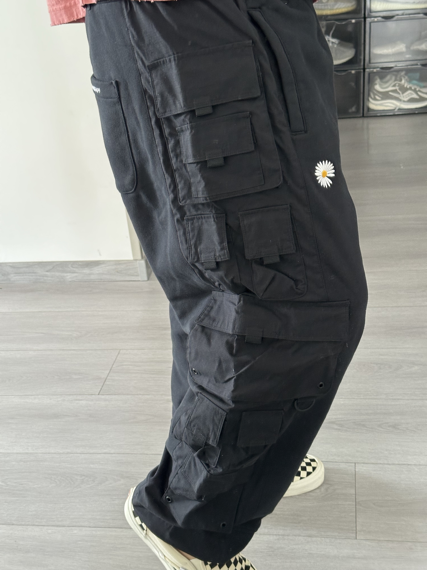 custom review-Nike x PEACEMINUSONE SS23 Карго Брюки Унисекс Черные