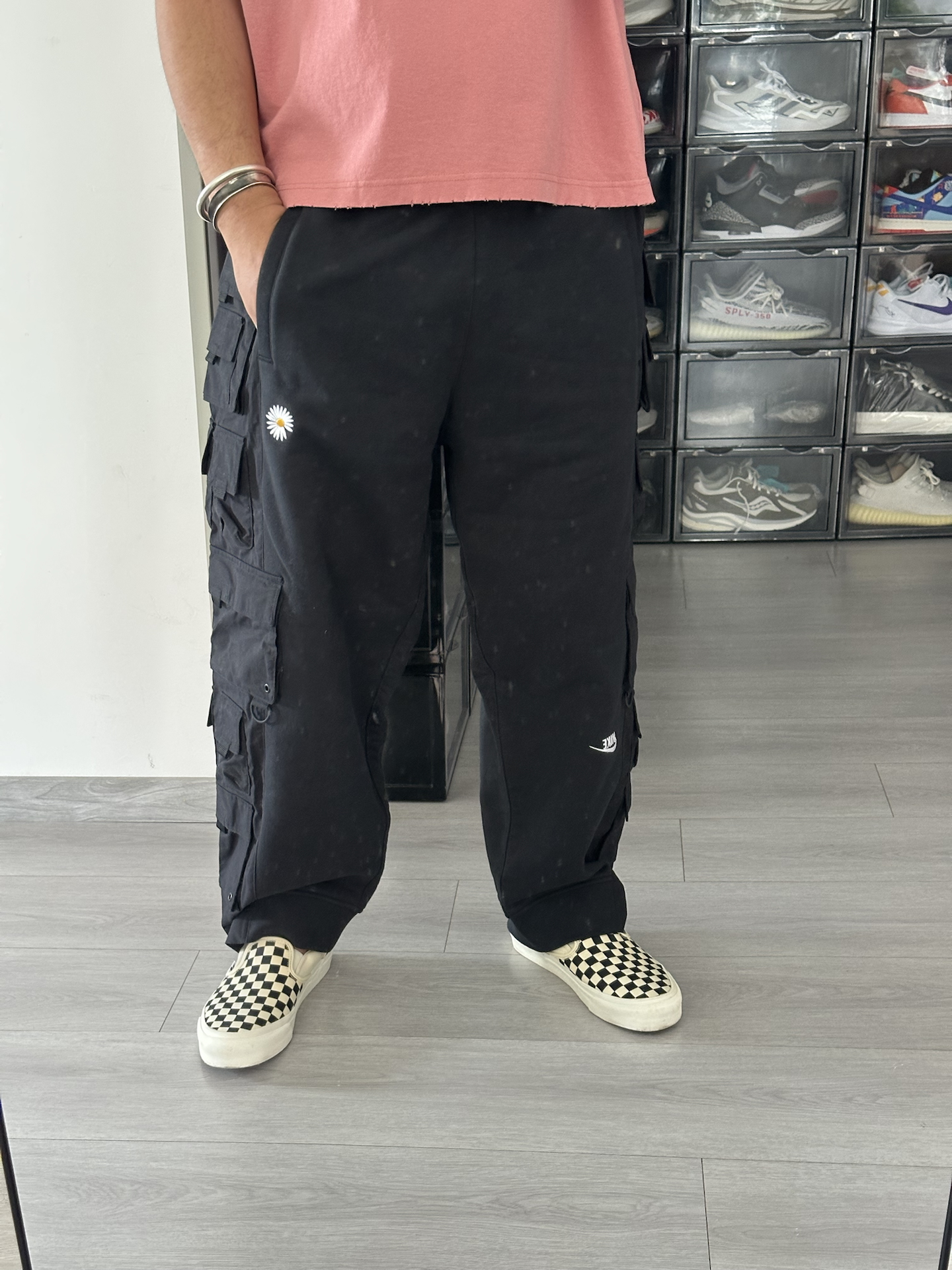 custom review-Nike x PEACEMINUSONE SS23 Карго Брюки Унисекс Черные