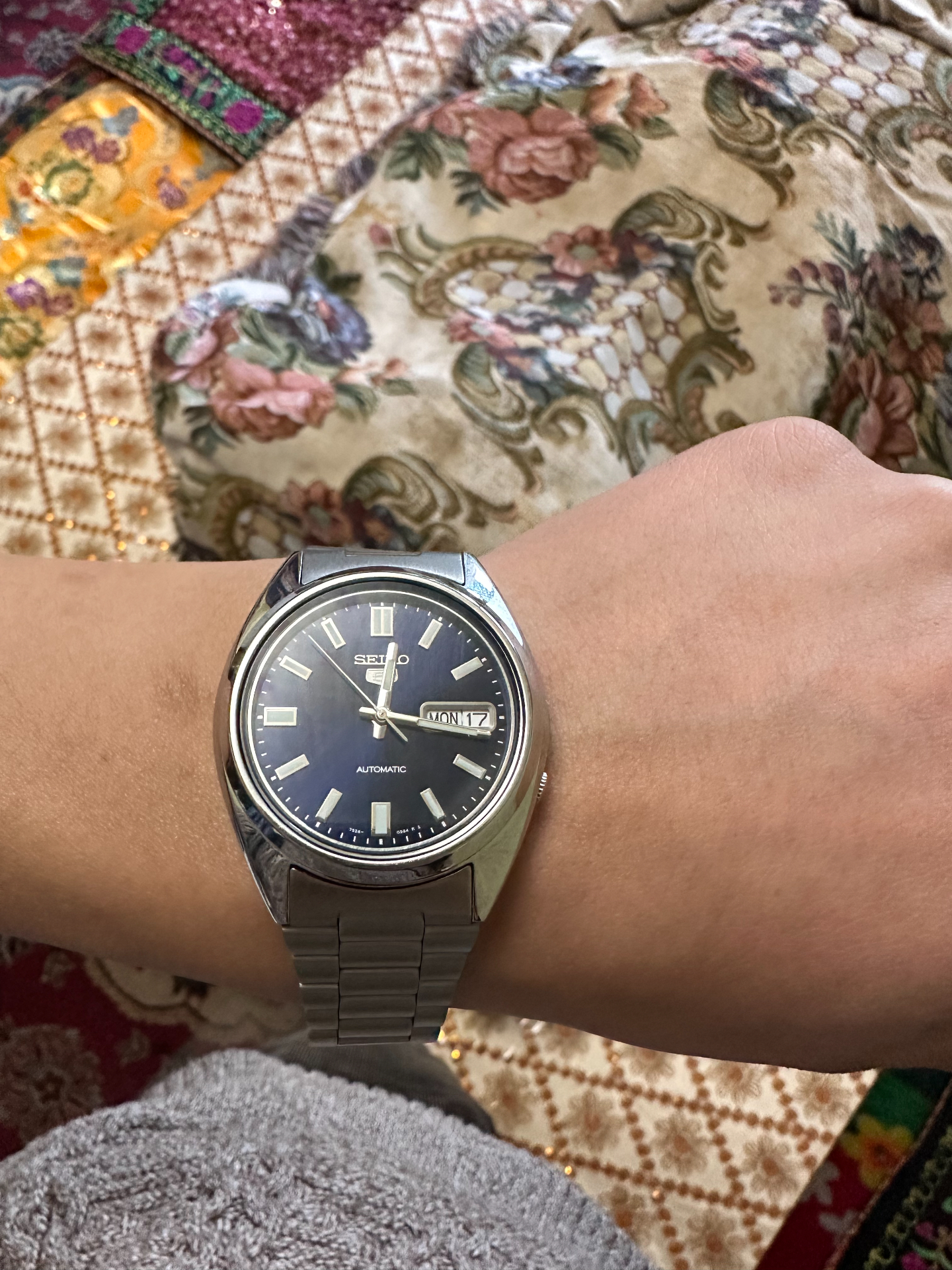 custom review-Seiko 5 Автоматический Механический Механизм Нержавеющая Сталь Ремешок Часы Мужские Часы Синий Циферблат