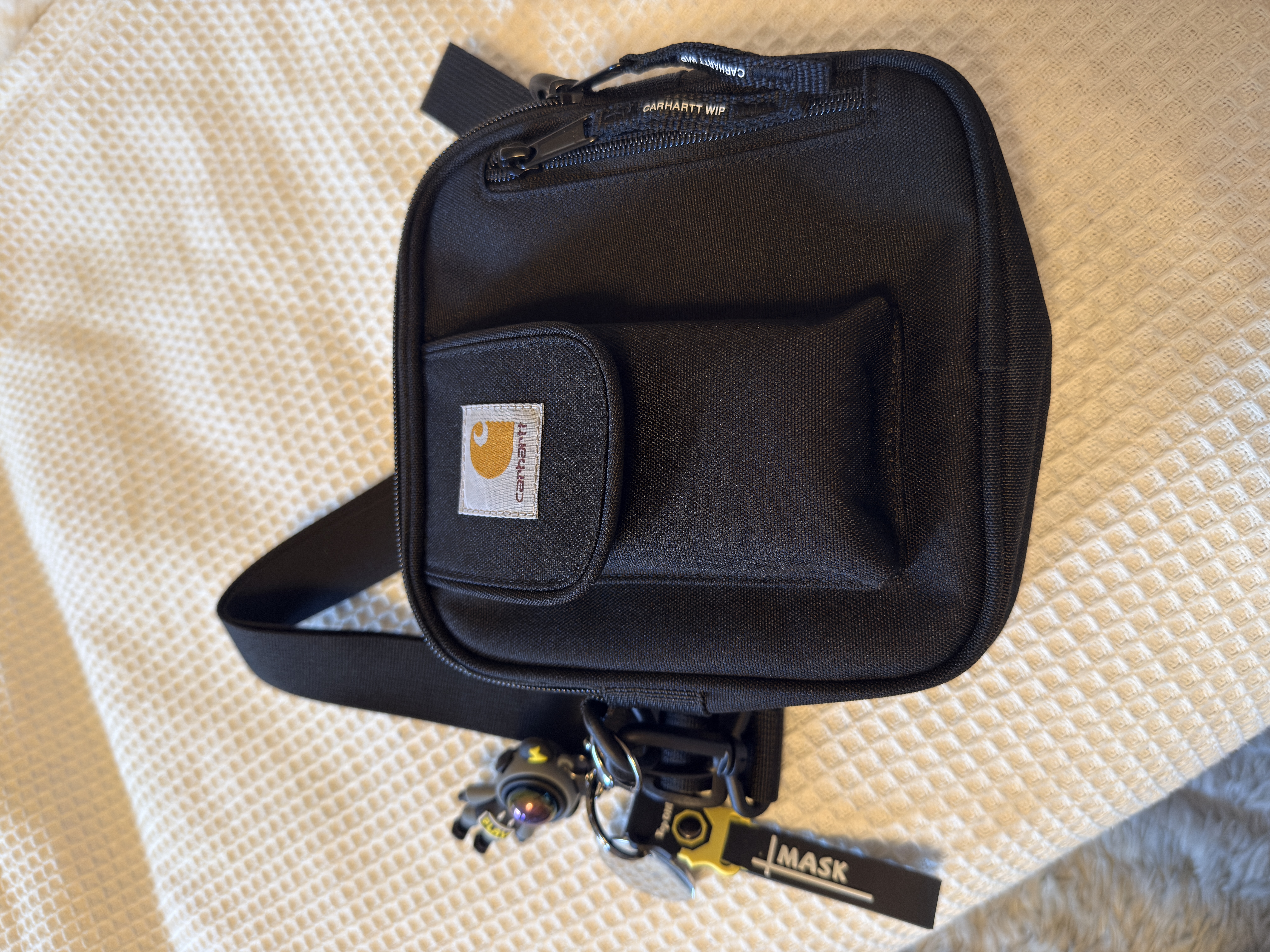 custom review-Carhartt WIP Полиэстер Нейлоновые Сумки через плечо Сумка на плечо Мужская Черная