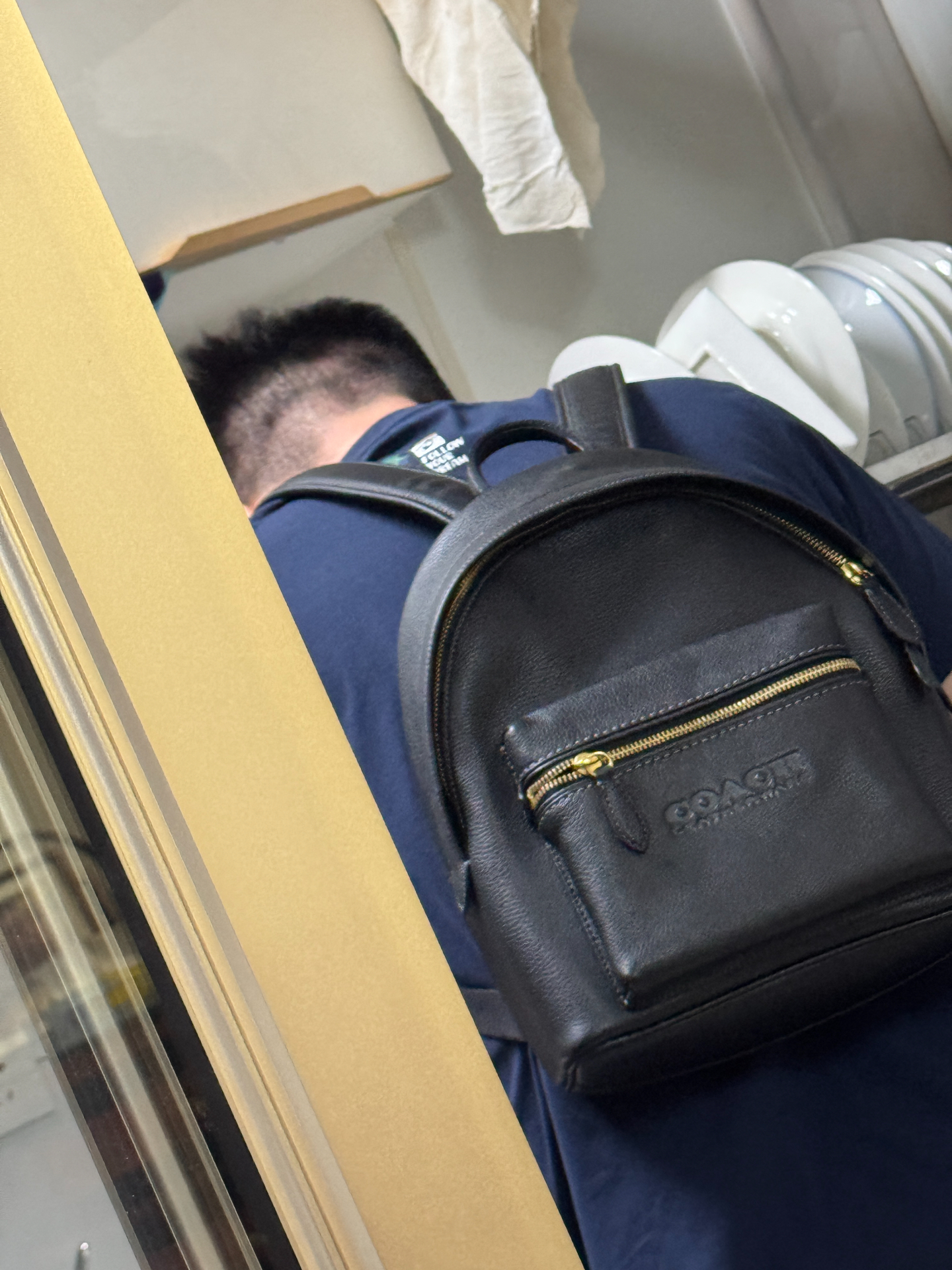 custom review-COACH Charter Кожа Рюкзак Большой Унисекс Черный