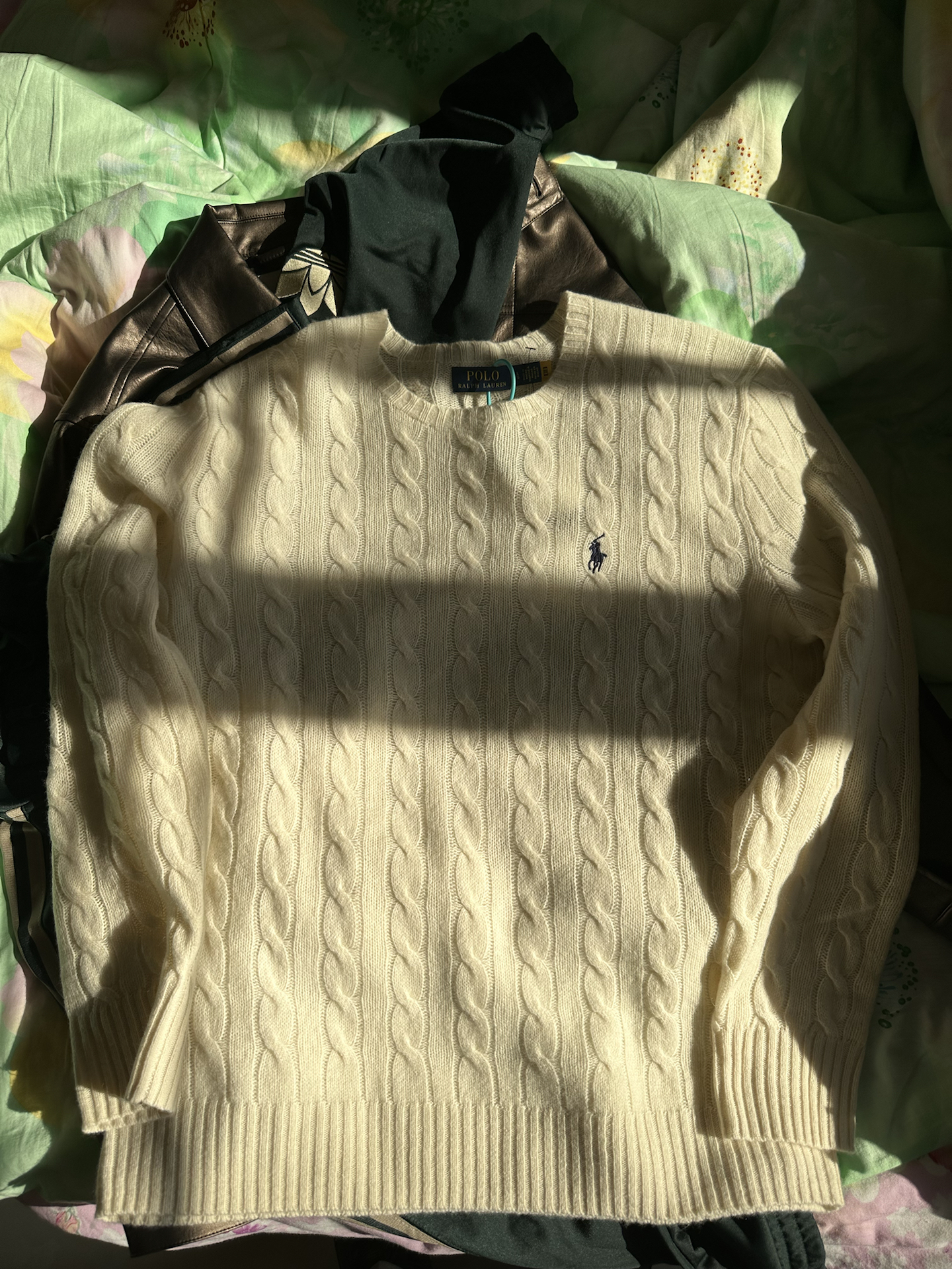 custom review-Polo Ralph Lauren FW22 Кашемировый свитер мужской кремовый