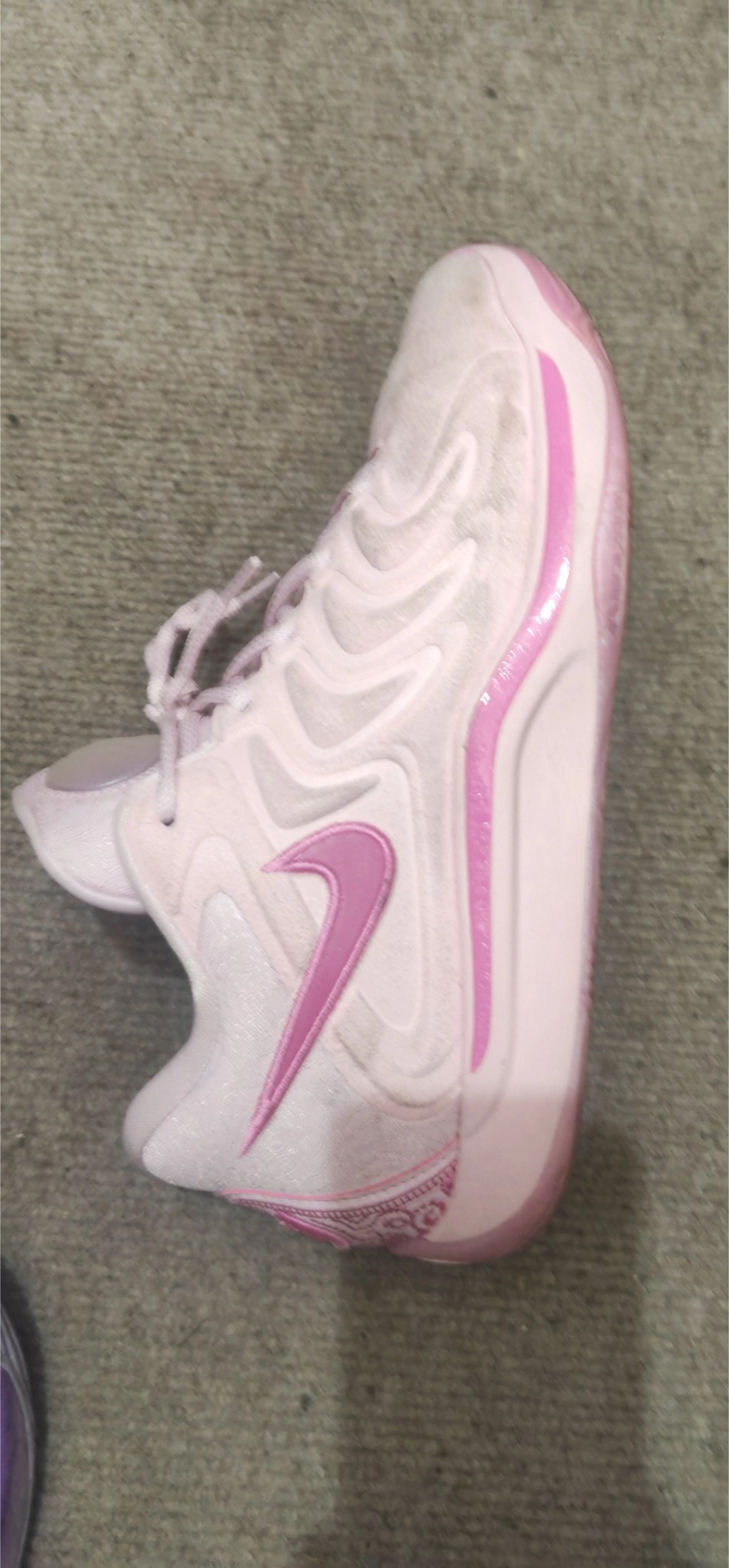 custom review-Nike KD 17 Противоскользящие устойчивые к истиранию низкие баскетбольные кроссовки унисекс розовые