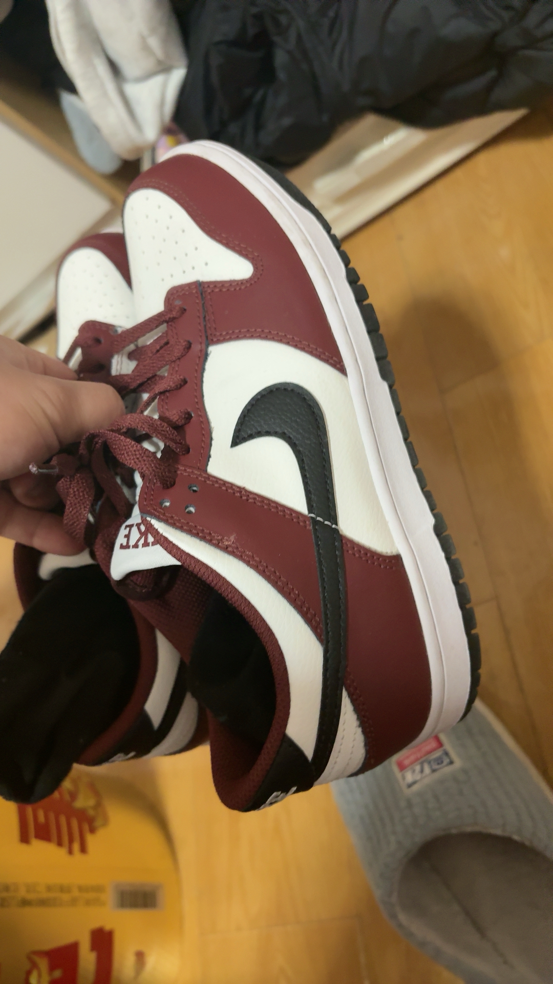 custom review-Nike Dunk Slip-Resistant Shock Absorbers Низкие Детские Скейтбординги Красный Белый Черный