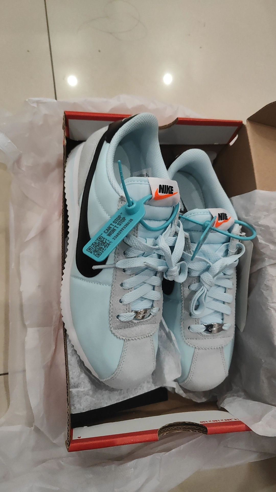 custom review-Nike Cortez Low Топ Повседневный Городской Коммутер Беговые кроссовки Женские Синий Черный