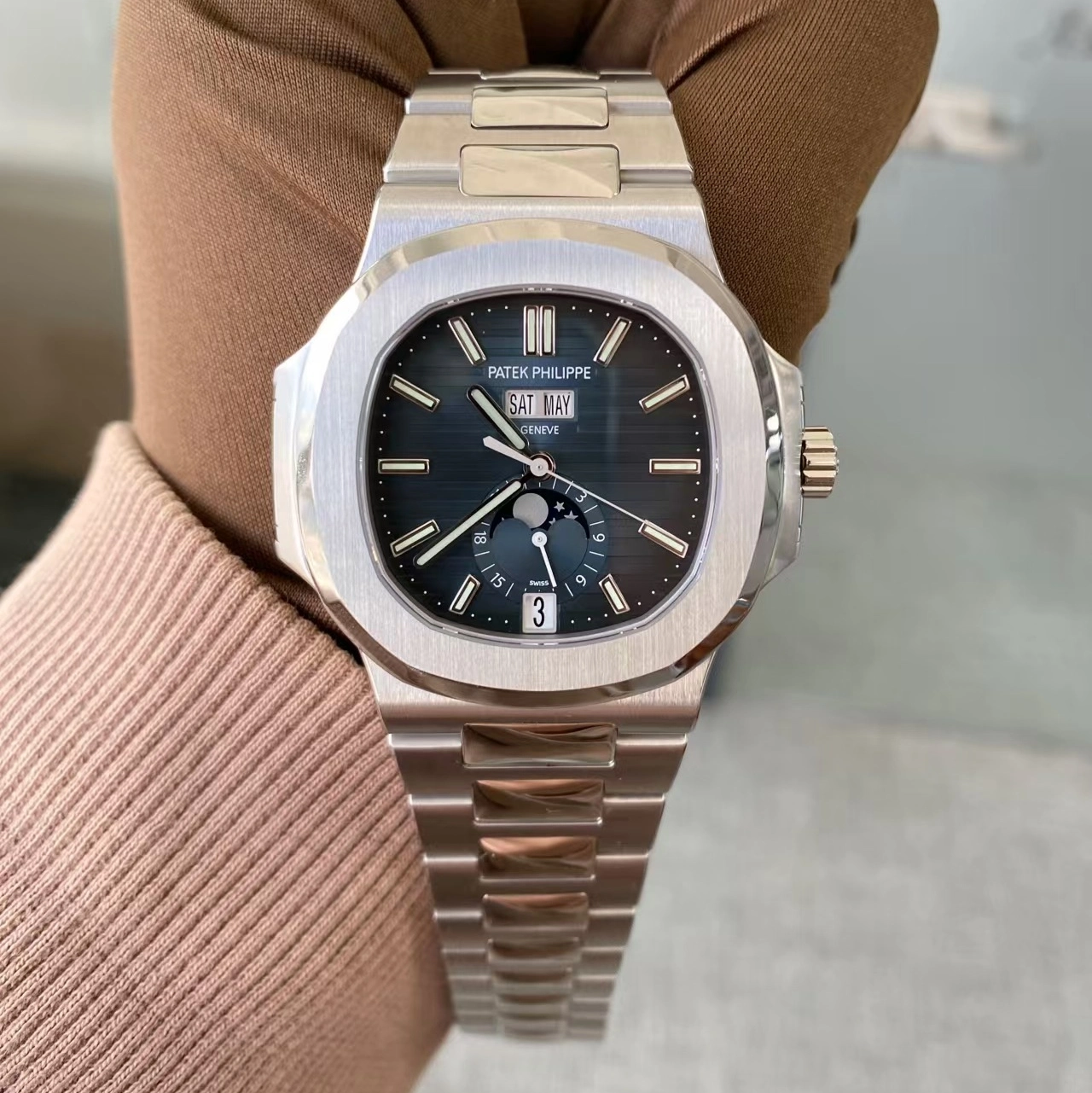 百达翡丽蓝面钢王5726a