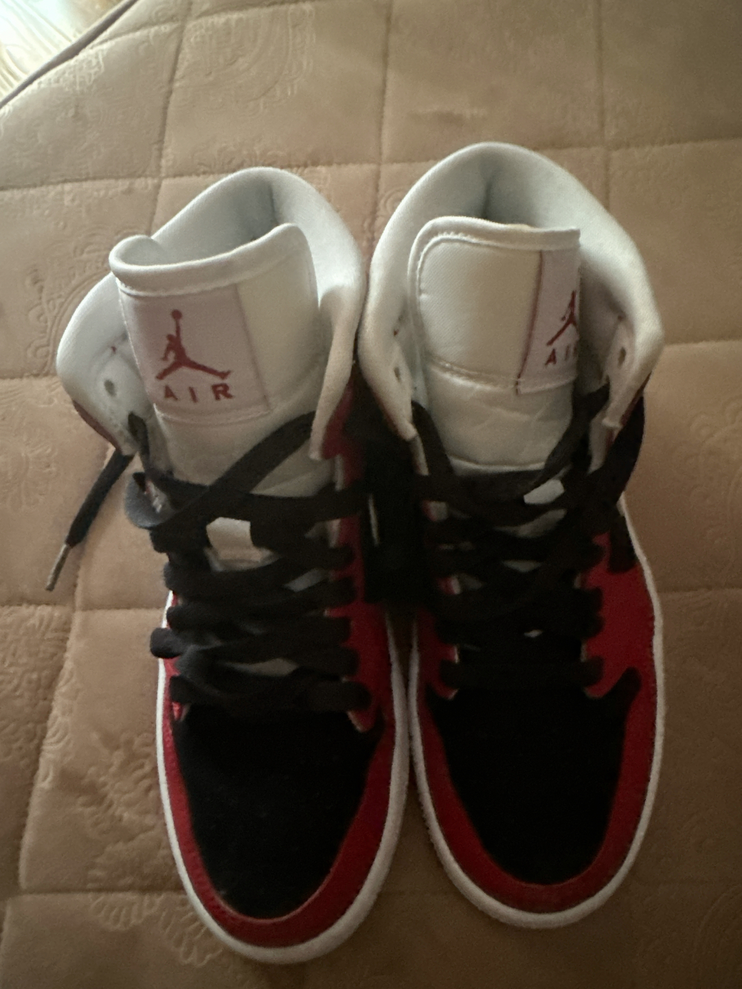 custom review-Jordan Air Jordan 1 MID Топ Винтажные баскетбольные кроссовки Женские Красный