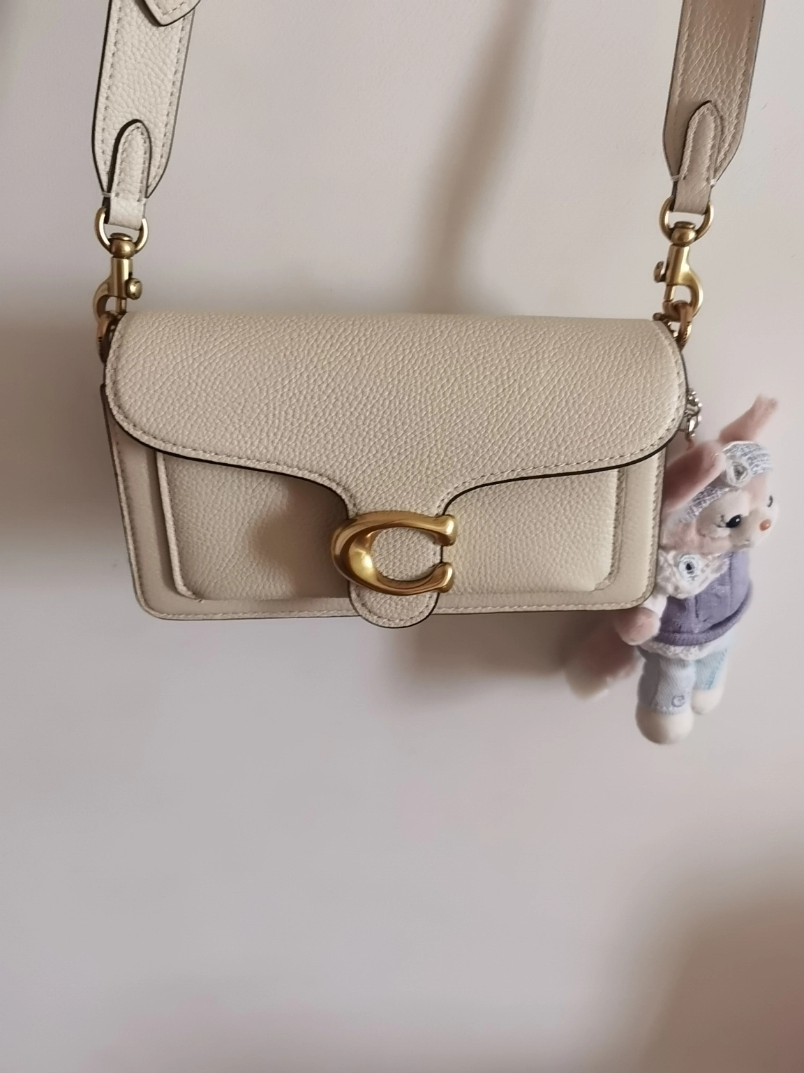 custom review-COACH Tabby Зернистая кожа личи кожа портативный сумка через плечо маленькая женская крем