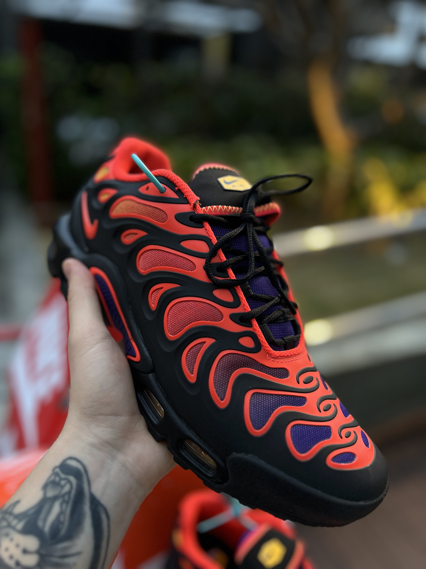 custom review-Nike Air Max Plus Drift Устойчивый к истиранию Низкий Топ Casual Унисекс Черный Красный