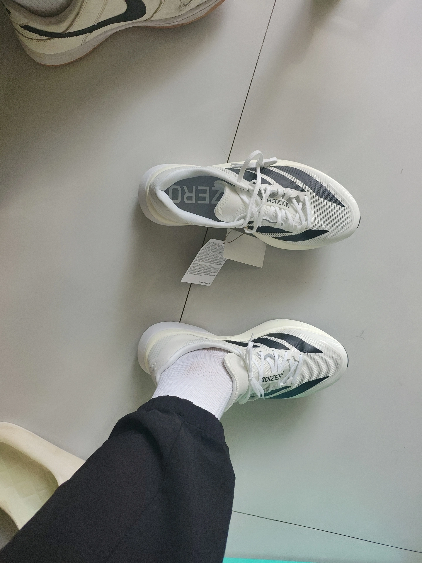 custom review-Adidas Adizero Boston 13 Slip-Resistant Низкий Топ Тренировочные Марафон Беговые Кроссовки Мужские Белый Черный