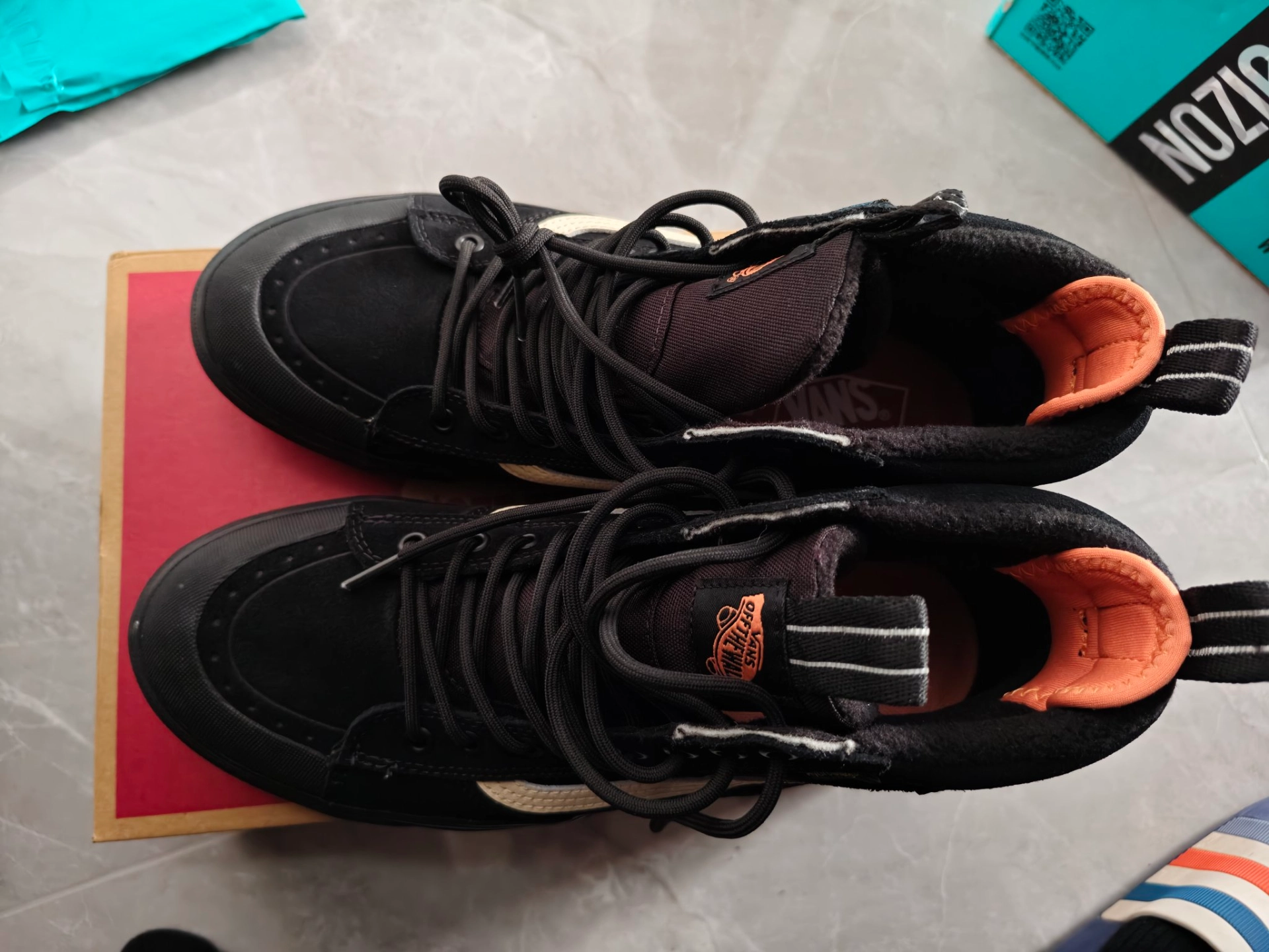 custom review-Vans MTE Sk8 HI Водонепроницаемый Устойчивый к истиранию MID Верх Альпинистская Обувь Унисекс Черный