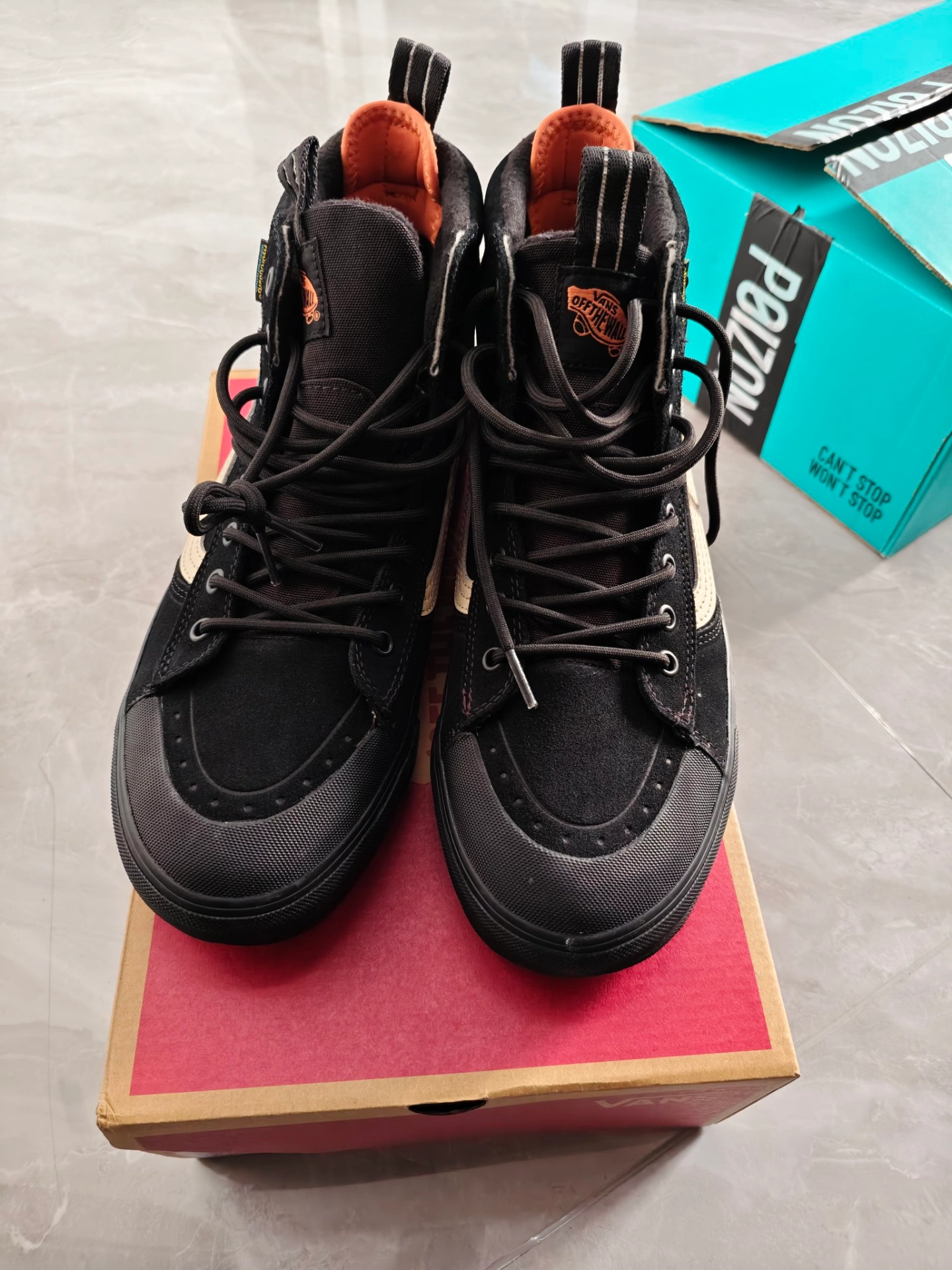 custom review-Vans MTE Sk8 HI Водонепроницаемый Устойчивый к истиранию MID Верх Альпинистская Обувь Унисекс Черный