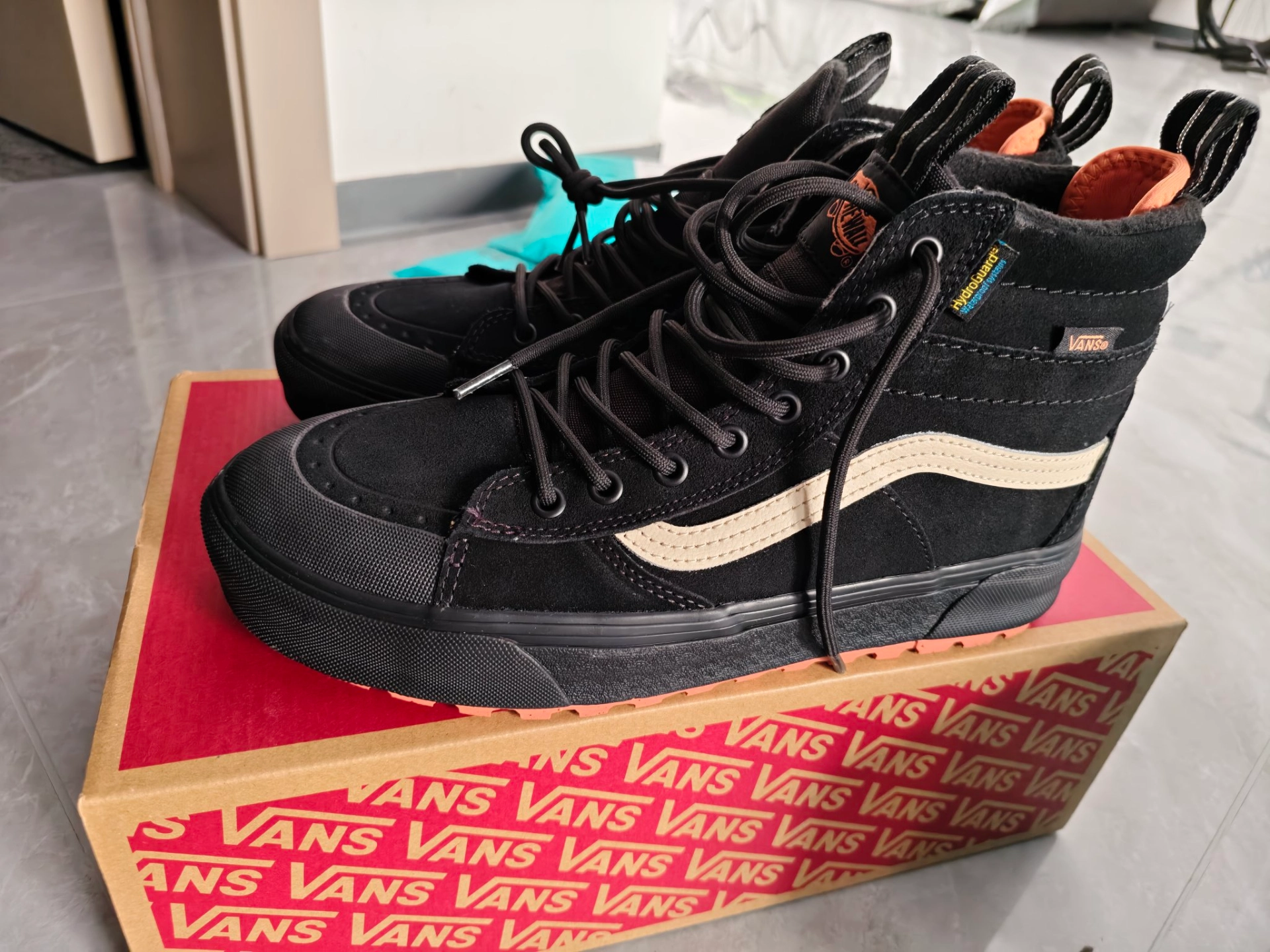 custom review-Vans MTE Sk8 HI Водонепроницаемый Устойчивый к истиранию MID Верх Альпинистская Обувь Унисекс Черный