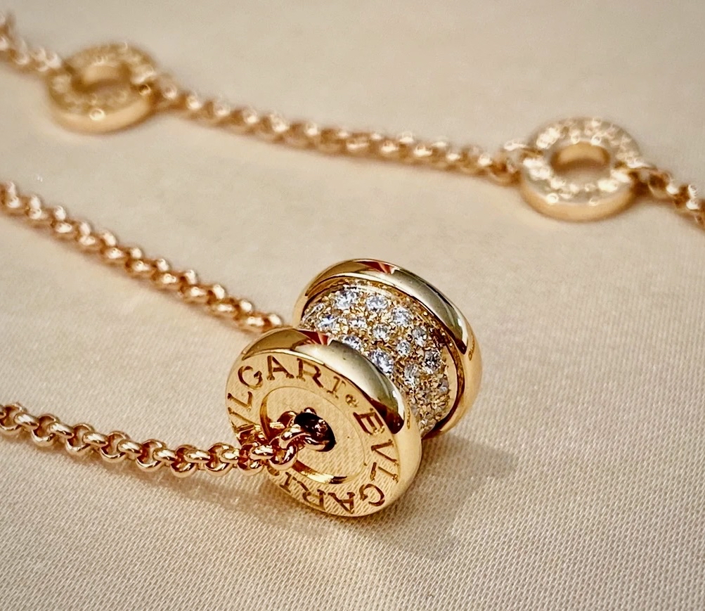 宝格丽小蛮腰满钻项链