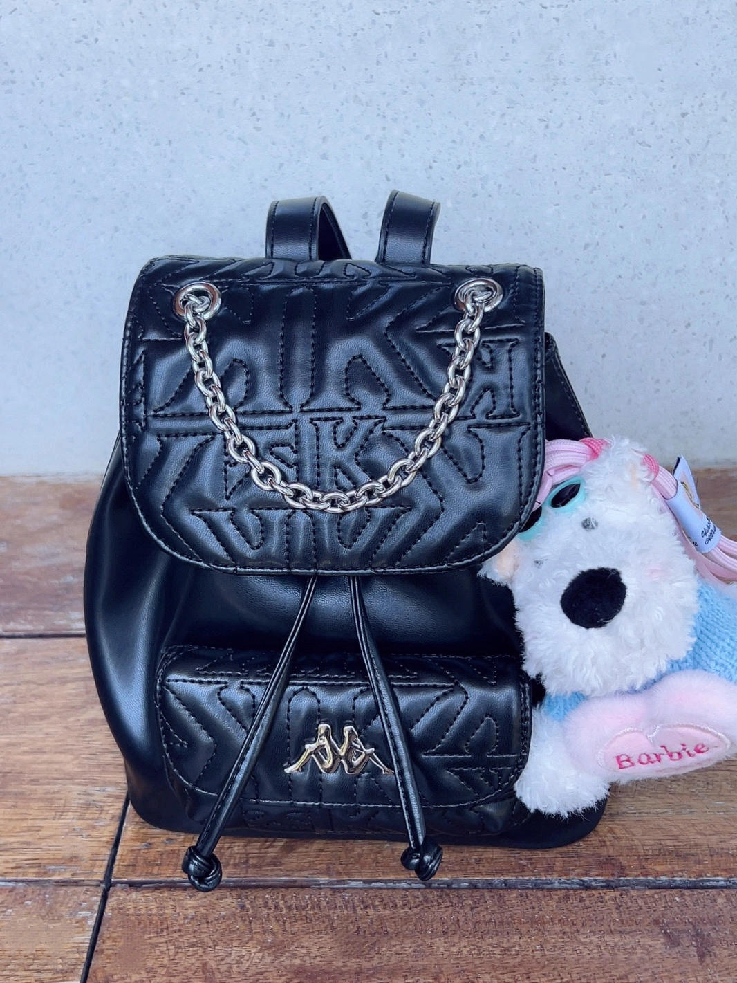 custom review-KAPPA Полиуретан CHANEL Inspired Рюкзак Школьный Рюкзак Цепочка для Коммутирования Женский Классический Черный