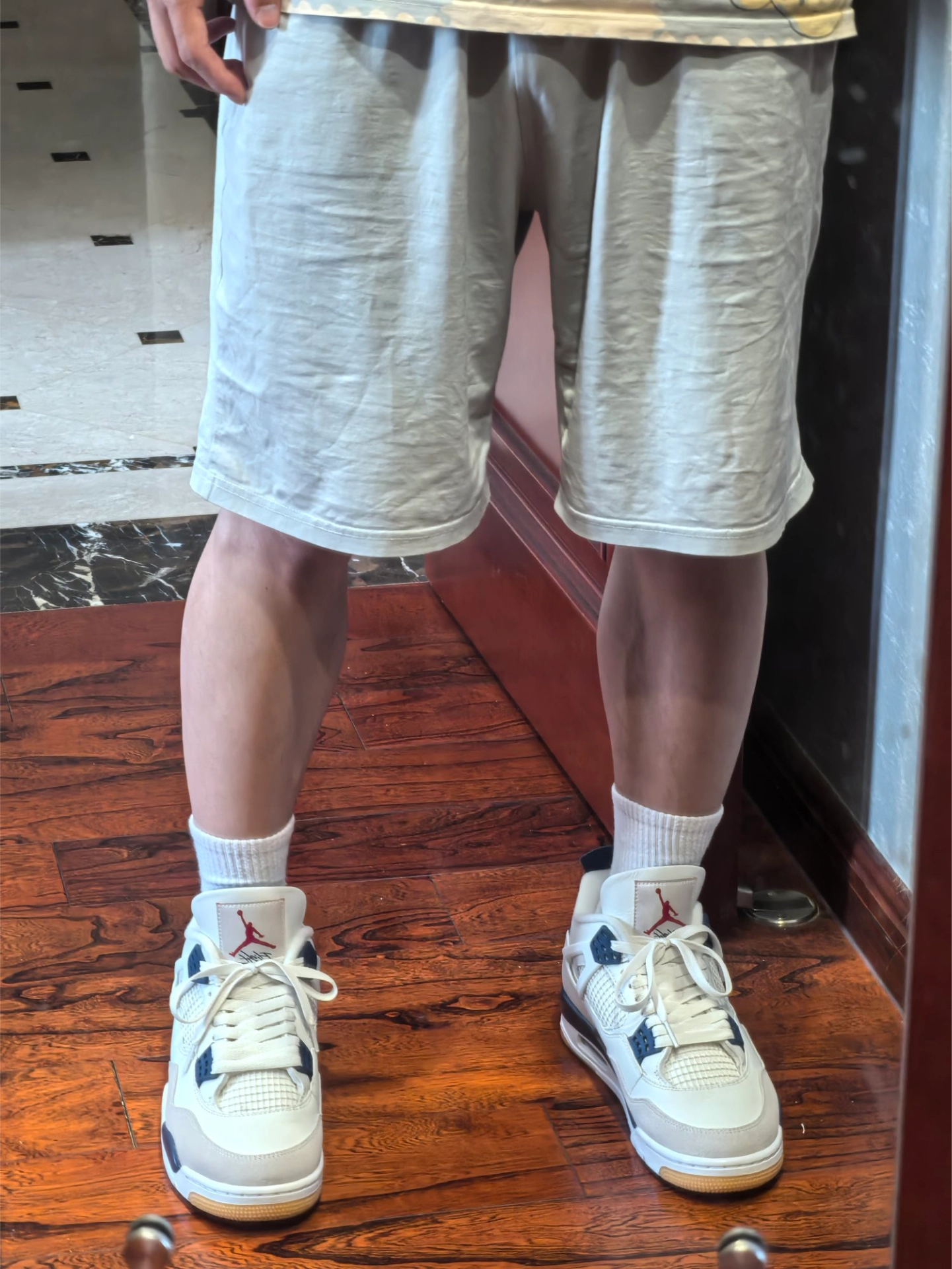 custom review-Nike SB x Jordan Air Jordan 4 'Темно-синий' Устойчивый к истиранию MID Топ Винтажные баскетбольные кроссовки Унисекс Белый Синий