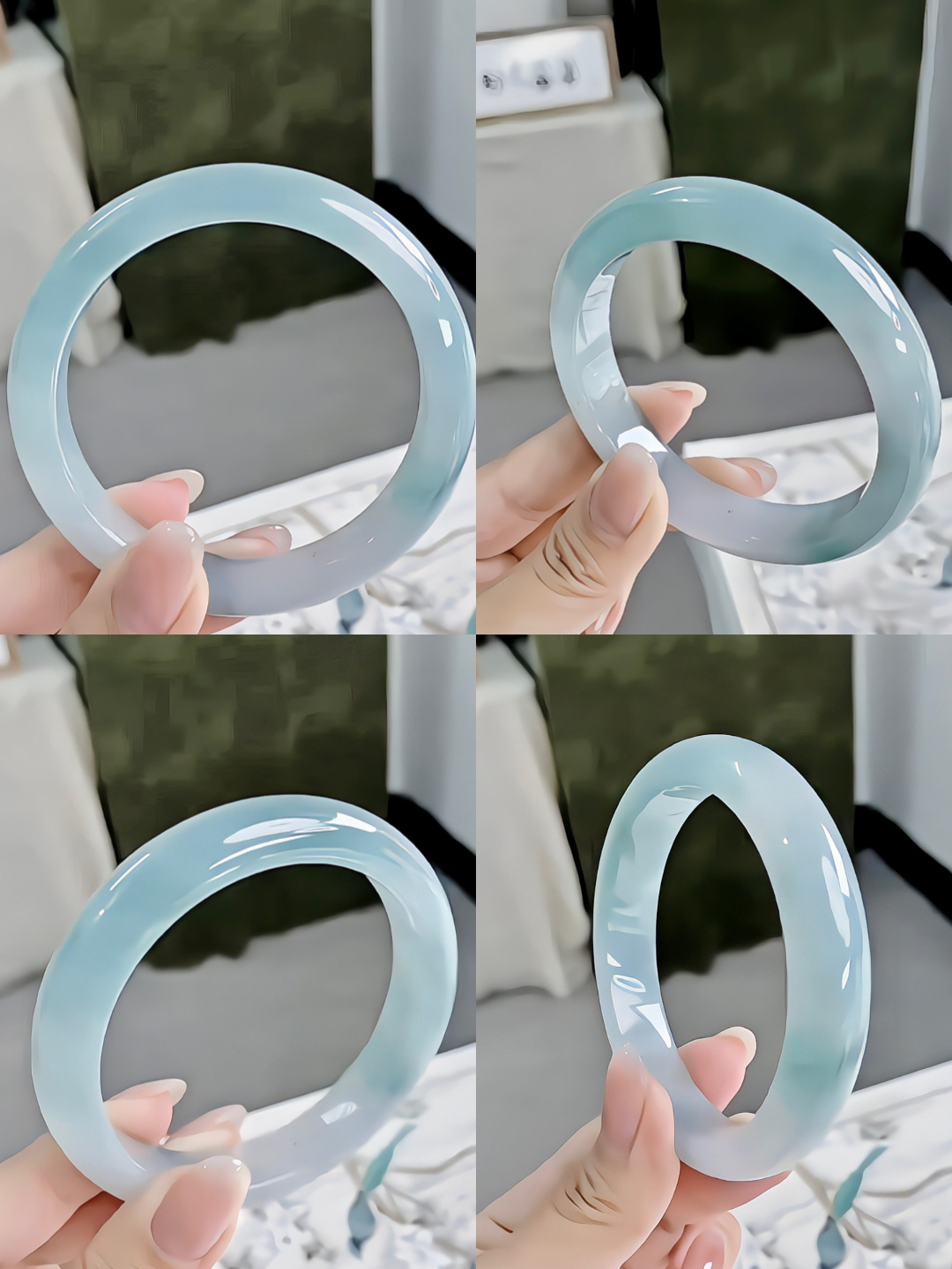 清冷感十足的冰种翡翠手镯