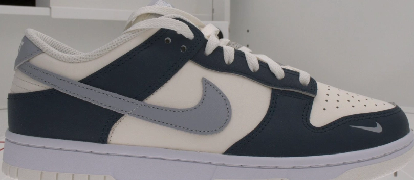 custom review-Nike Dunk Low 'Armory Темно-синий' Противоскользящие Устойчивые к истиранию Низкие Кроссовки для скейтбординга Женские Белые Синие